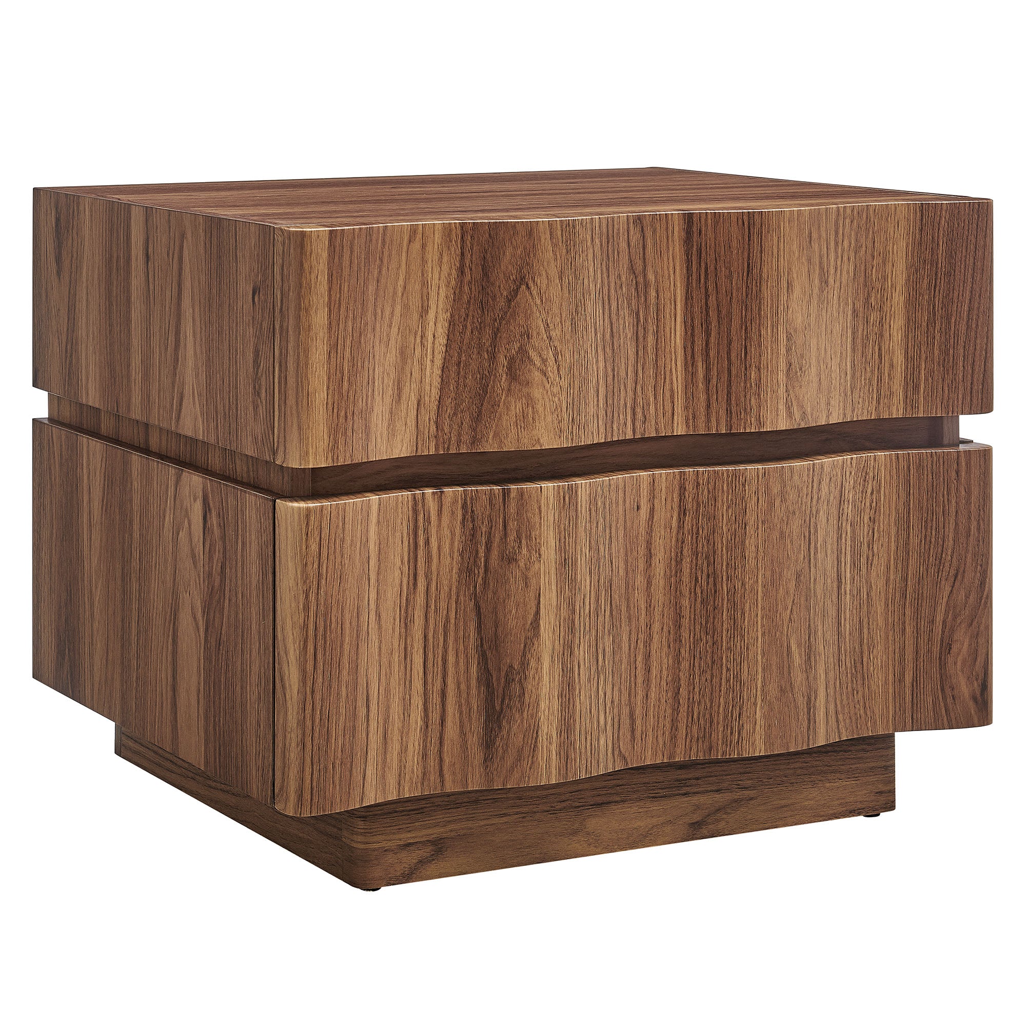 Isola 2 Drawer Nightstand, Walnut