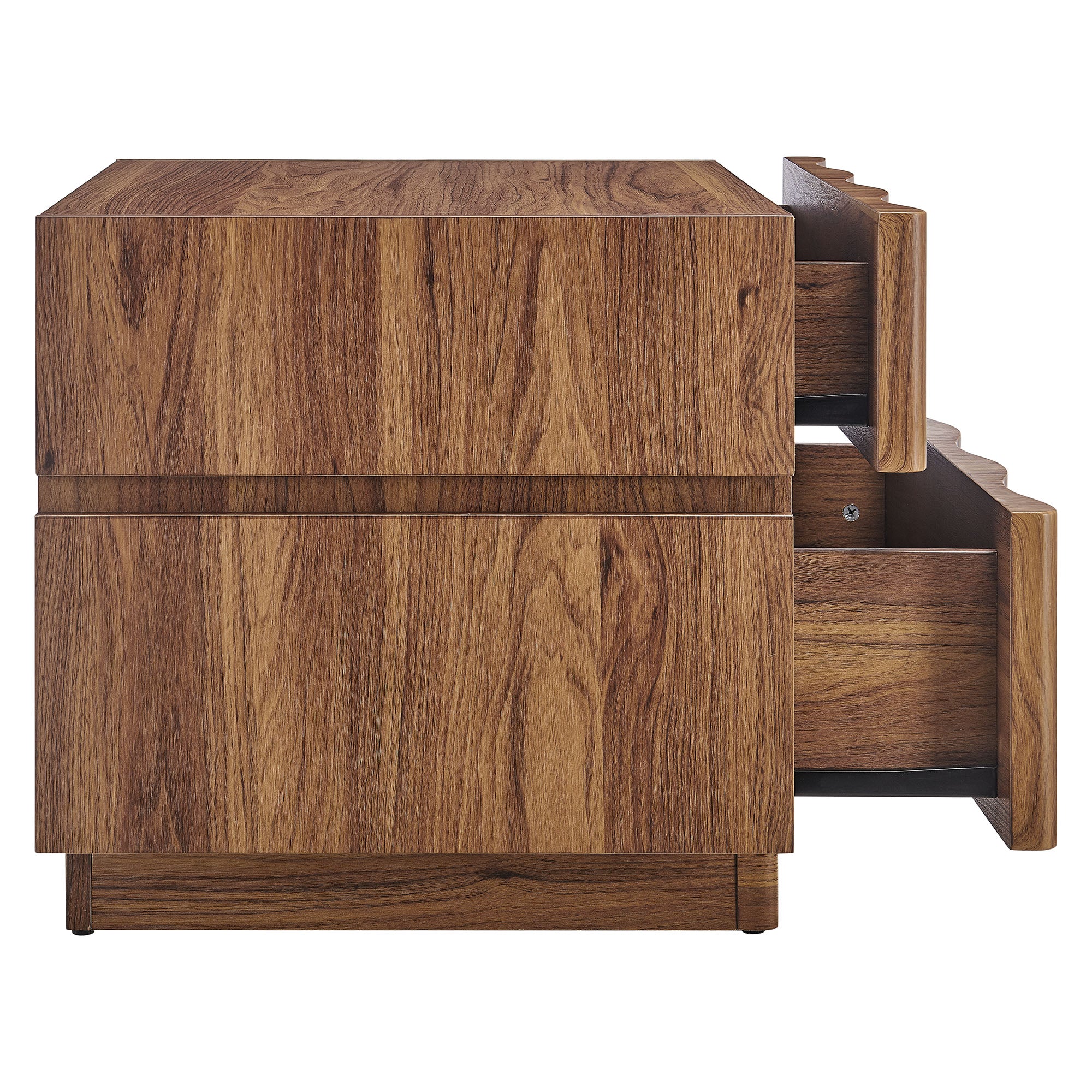 Isola 2 Drawer Nightstand, Walnut