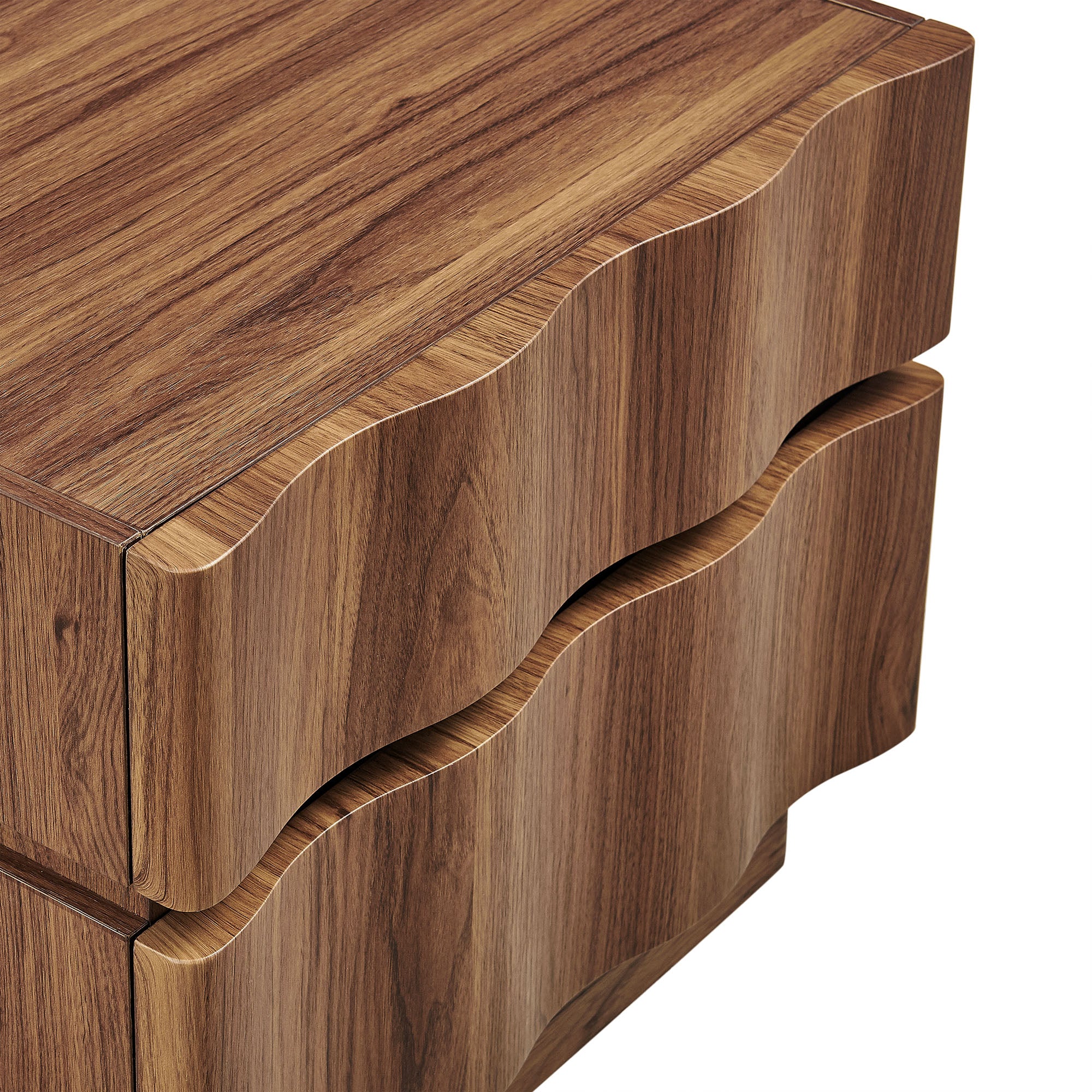 Isola 2 Drawer Nightstand, Walnut