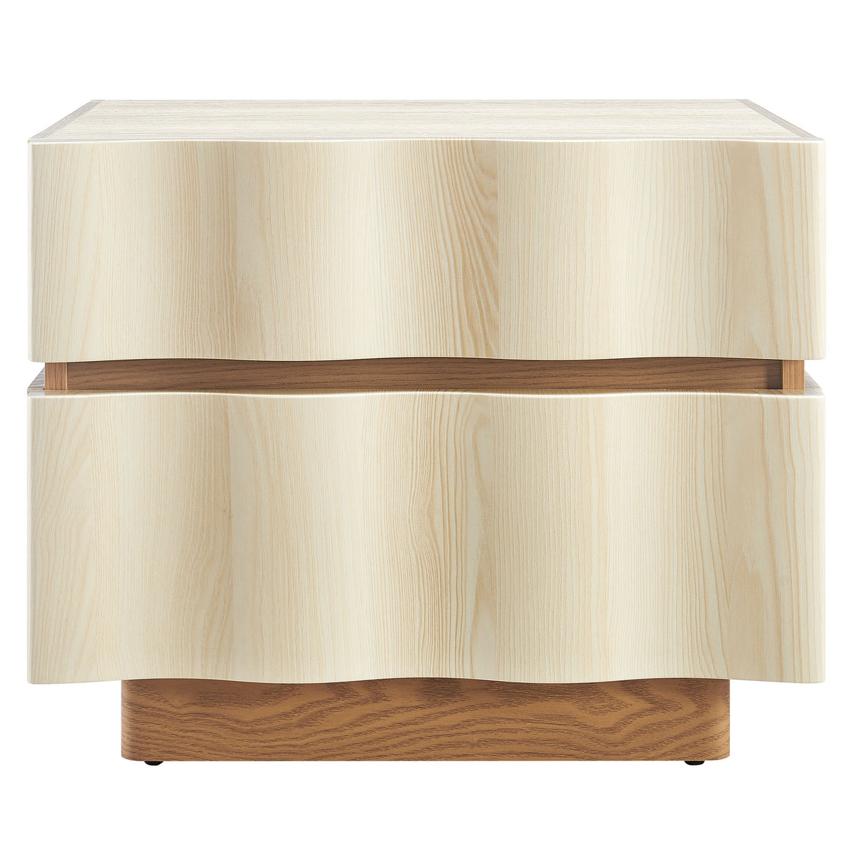 Isola 2 Drawer Nightstand, White Light Oak