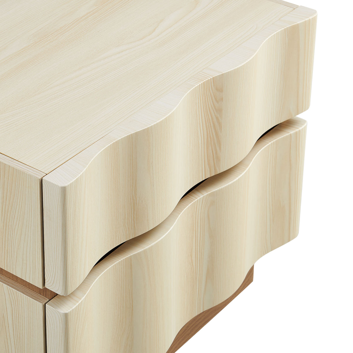 Isola 2 Drawer Nightstand, White Light Oak