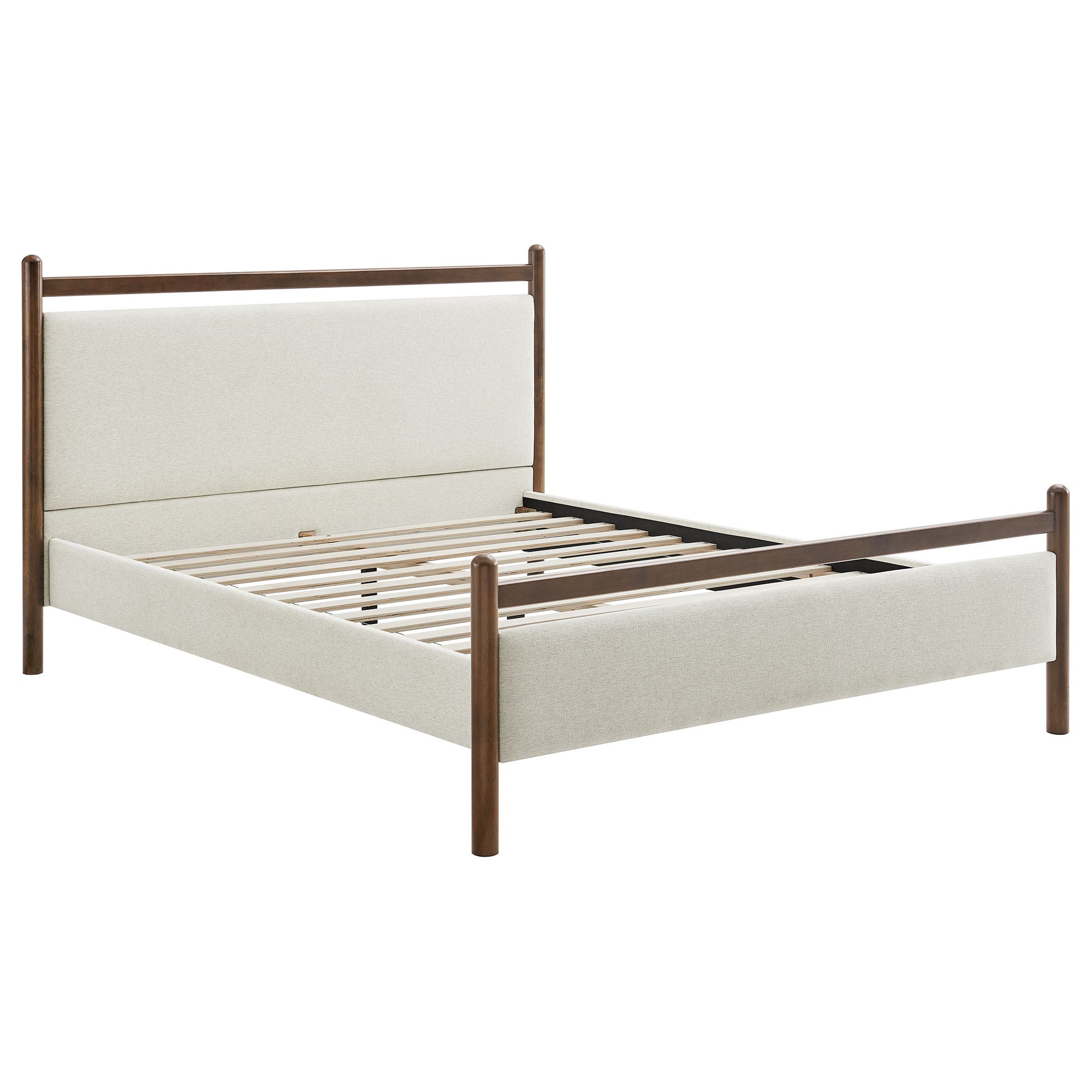 Ginny Full Size Platform Bed Frame, Wenge Heathered Ivory