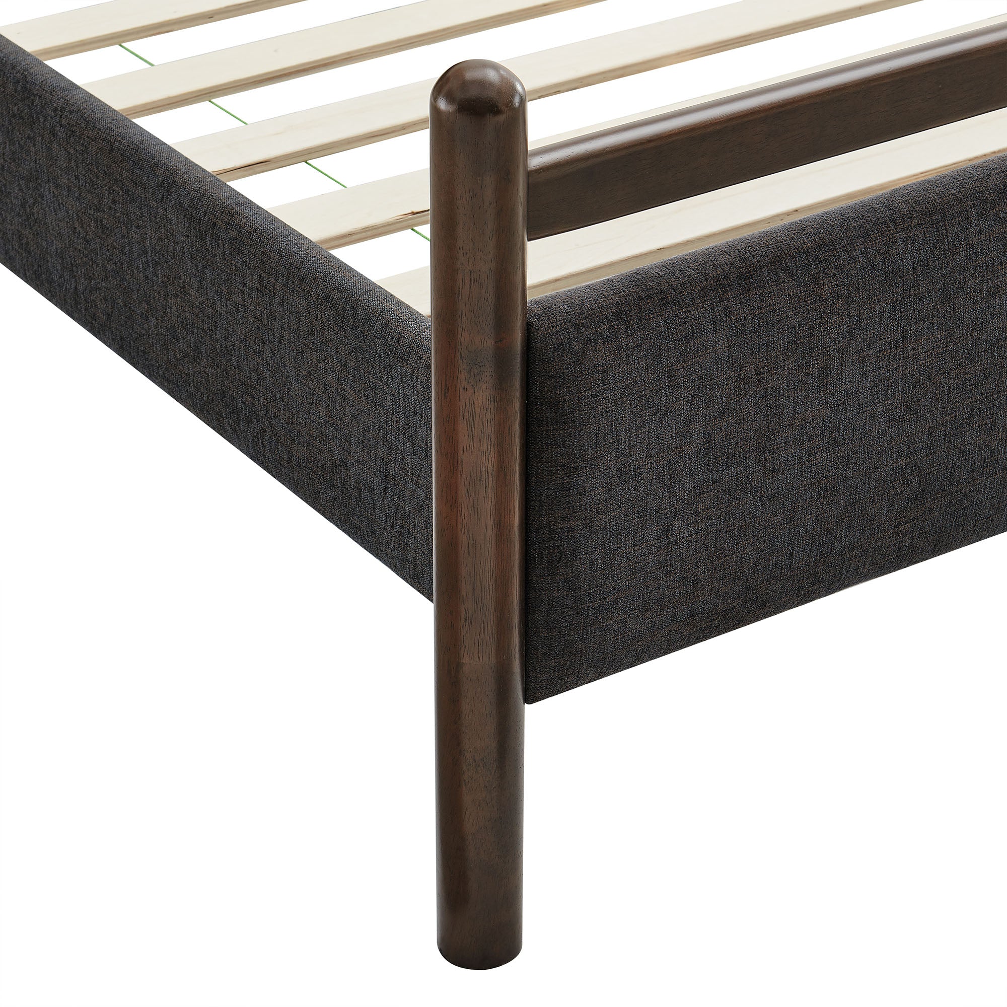 Ginny Queen Size Platform Bed Frame, Wenge Heathered Dark Gray