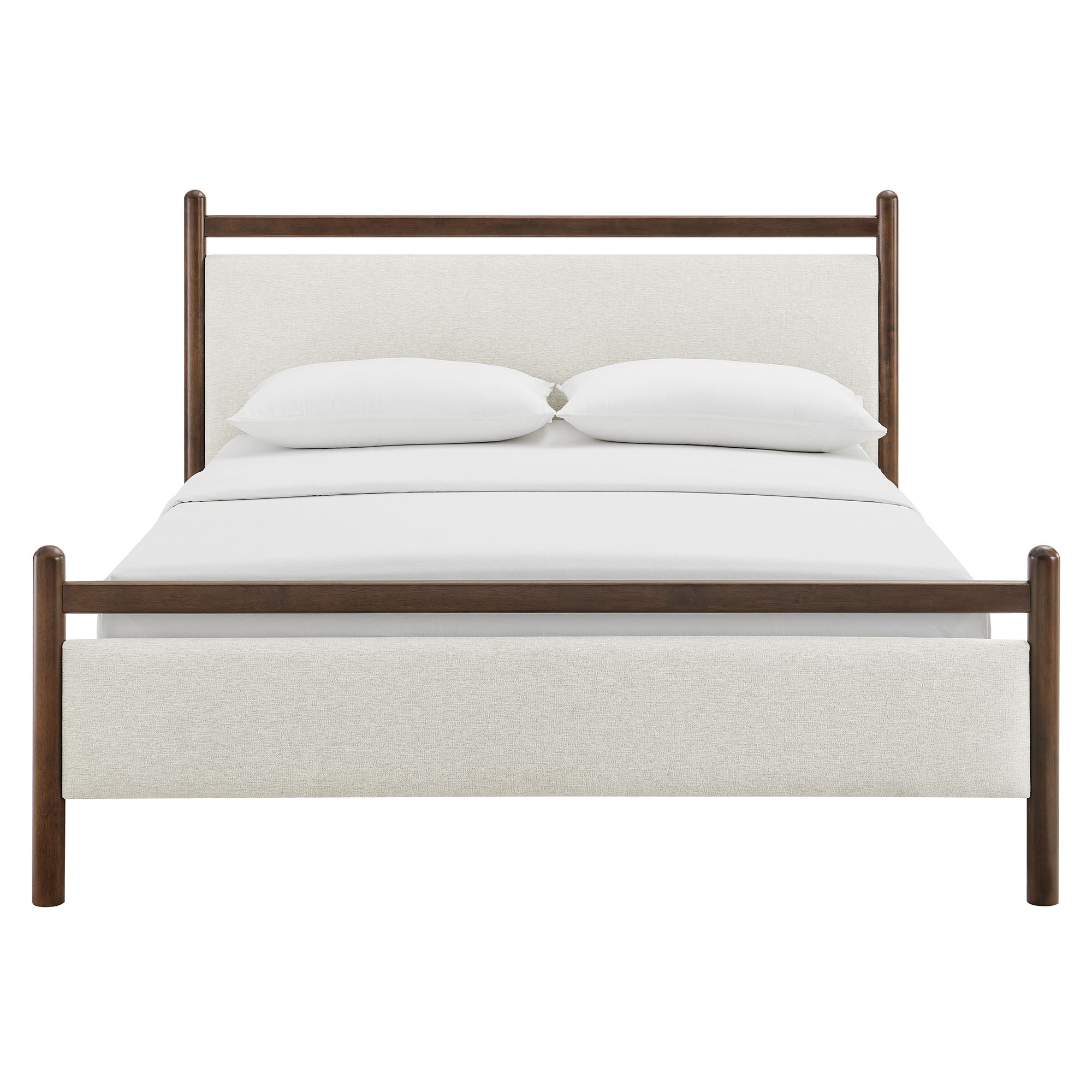 Ginny King Size Platform Bed Frame, Wenge Heathered Ivory