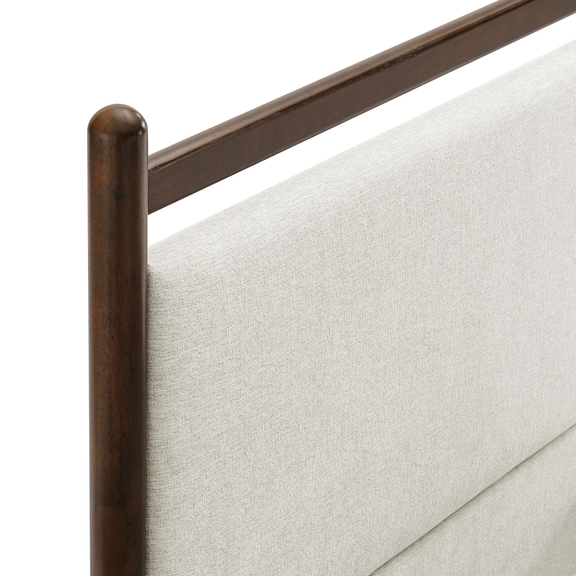 Ginny King Size Platform Bed Frame, Wenge Heathered Ivory