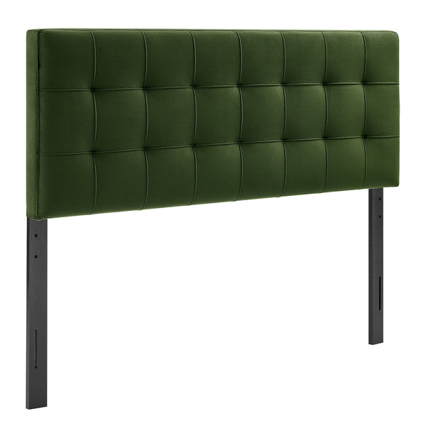 Lily Stain-Resistant Performance Velvet Full Size Headboard, Moss Green