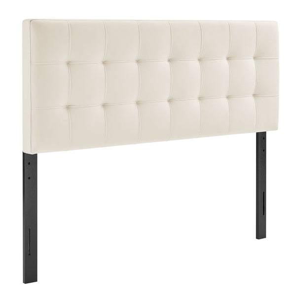 Lily Stain-Resistant Performance Velvet Queen Size Headboard, Alabaster