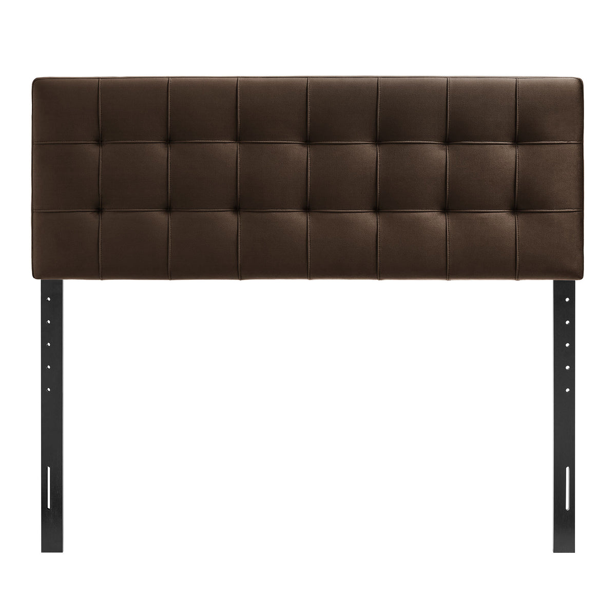 Lily Stain-Resistant Performance Velvet Queen Size Headboard, Chocolate Brown