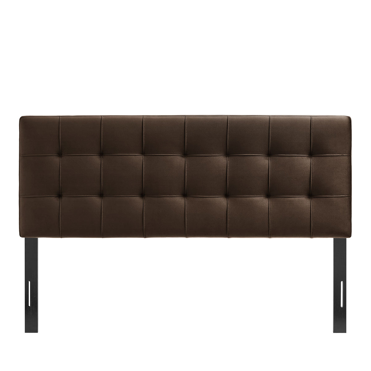 Lily Stain-Resistant Performance Velvet Queen Size Headboard, Chocolate Brown
