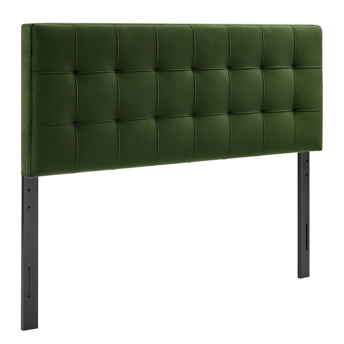 Lily Stain-Resistant Performance Velvet King Size Headboard, Moss Green