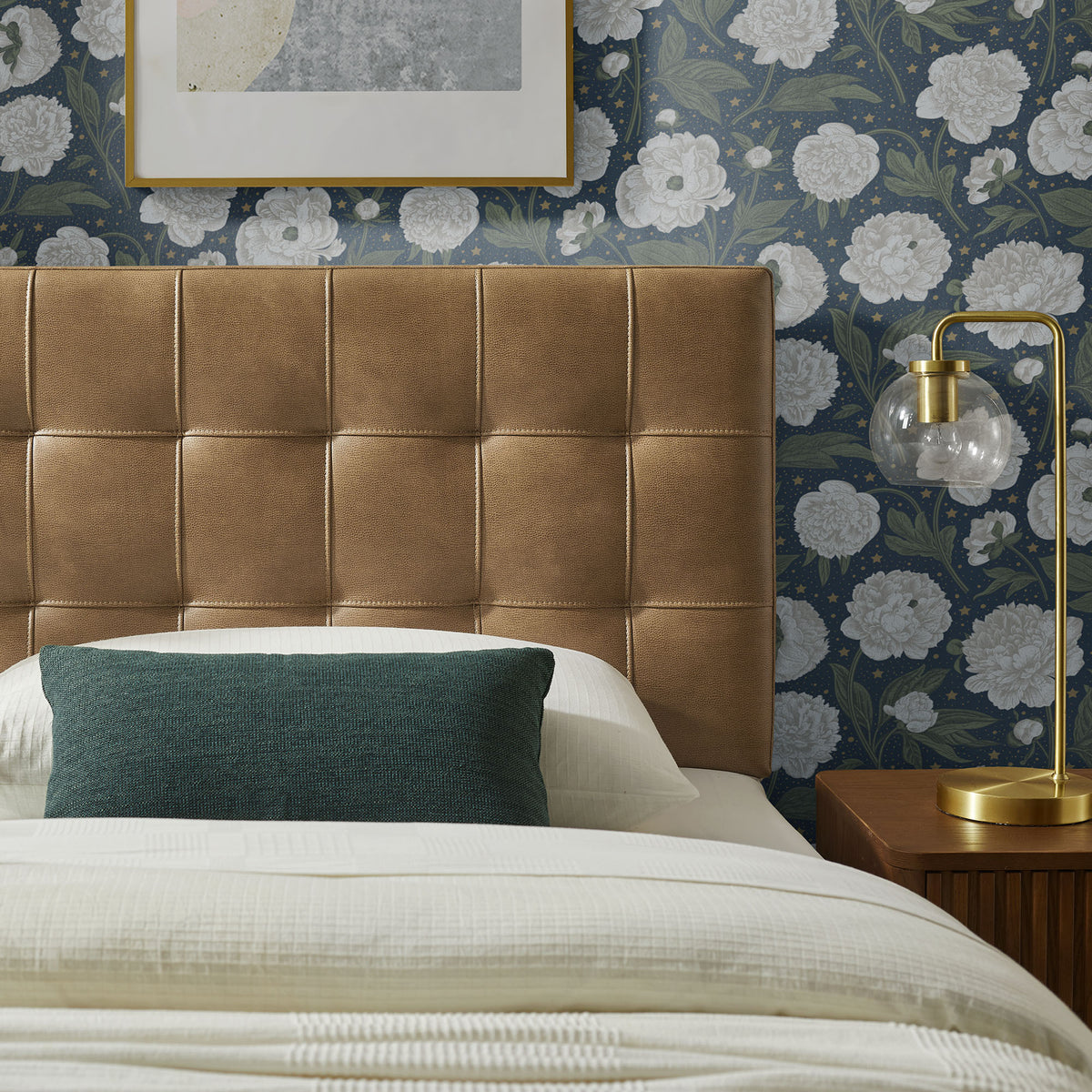 Lily Vegan Leather Twin Size Headboard, Toast