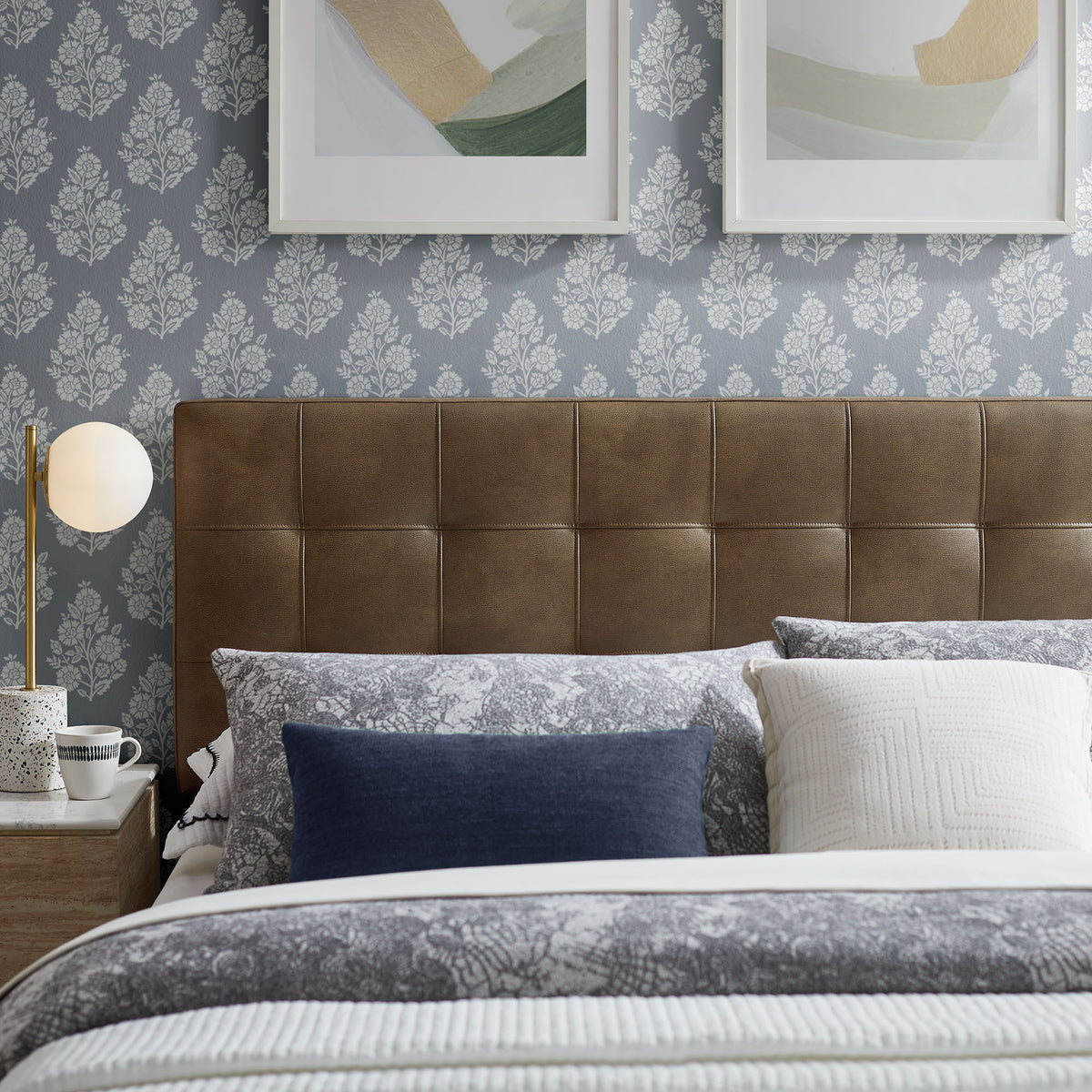Lily Vegan Leather King Size Headboard, Mushroom