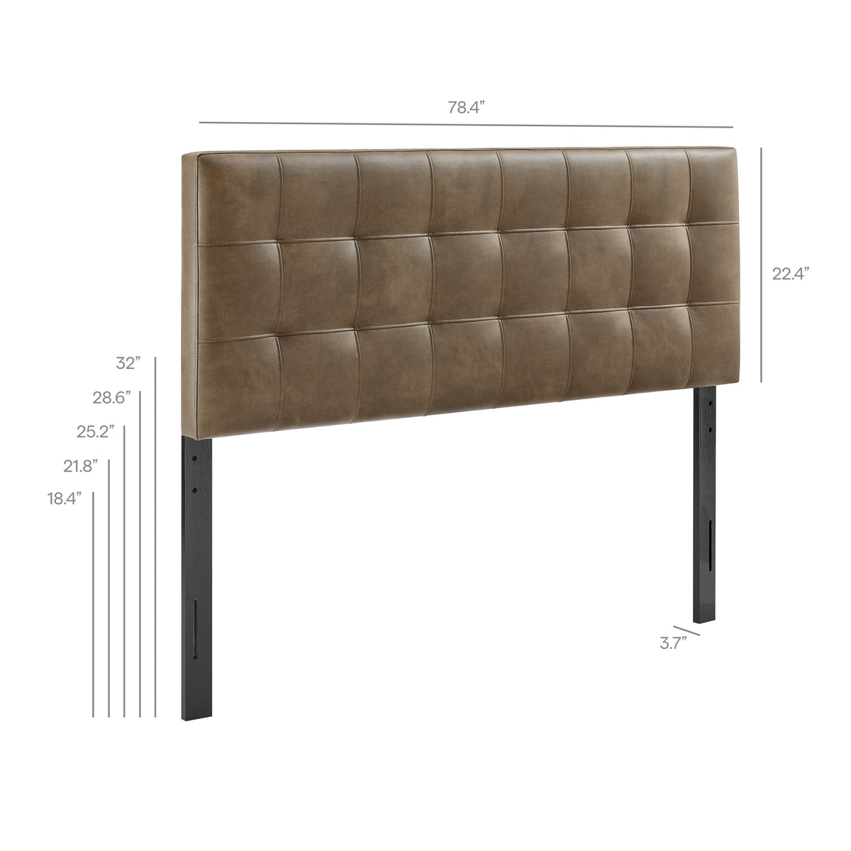 Lily Vegan Leather King Size Headboard, Mushroom