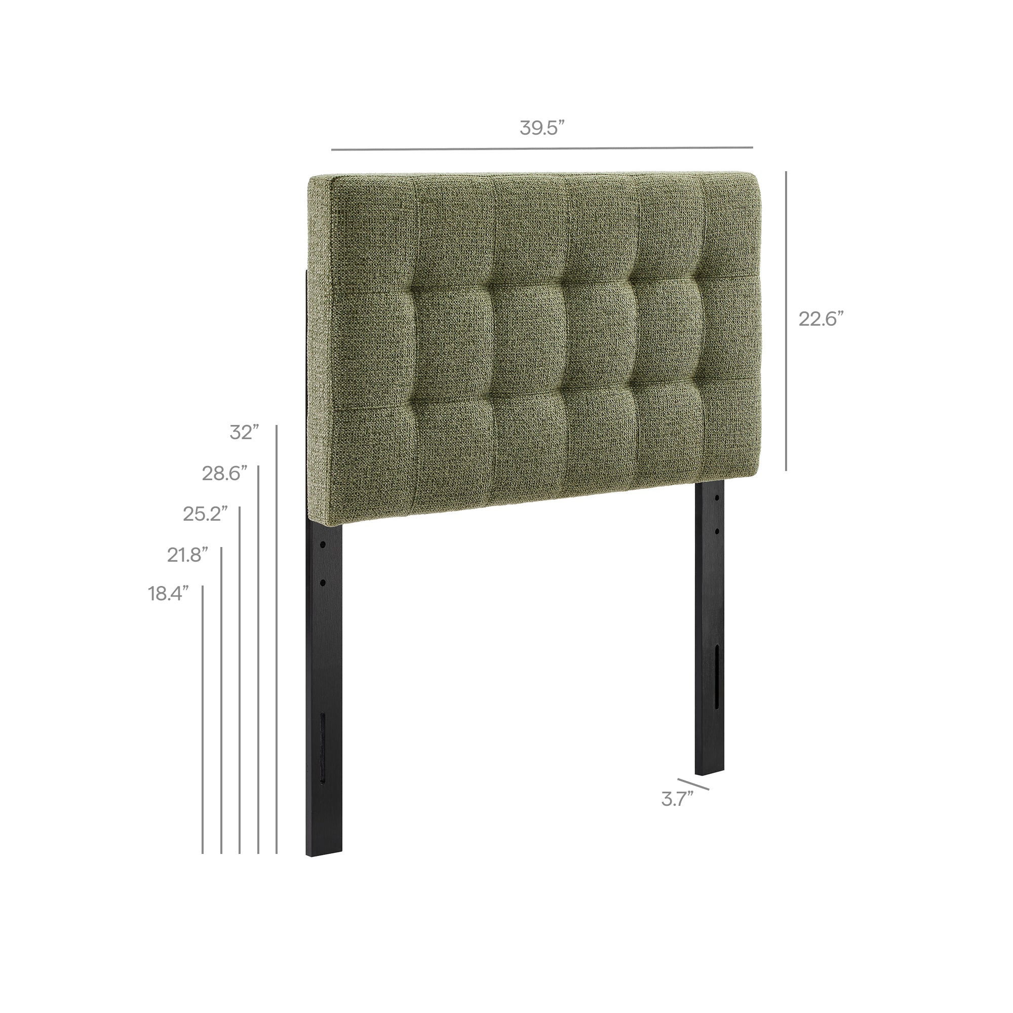 Lily Upholstered Twin Size Headboard, Leaf