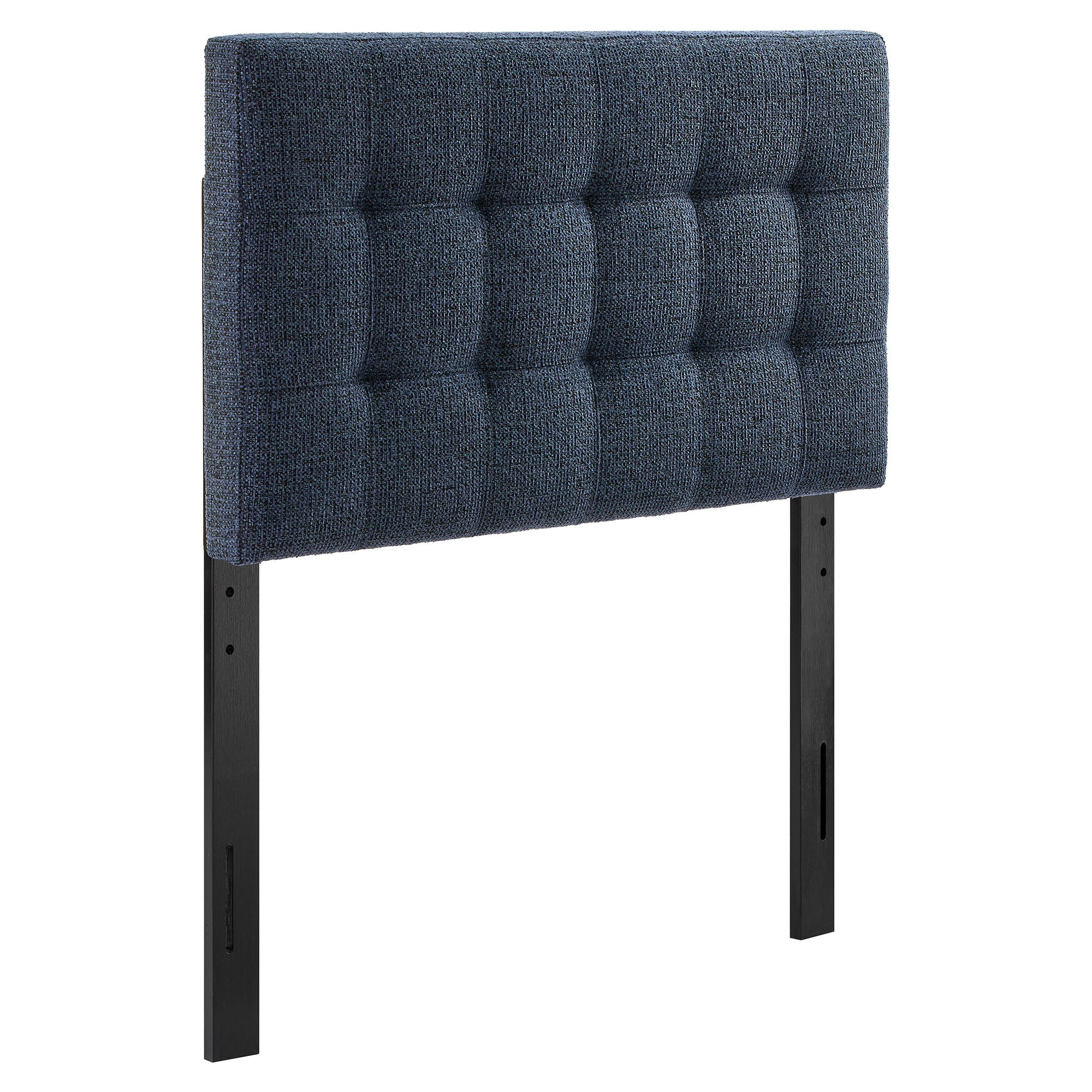 Lily Upholstered Twin Size Headboard, Navy Chenille