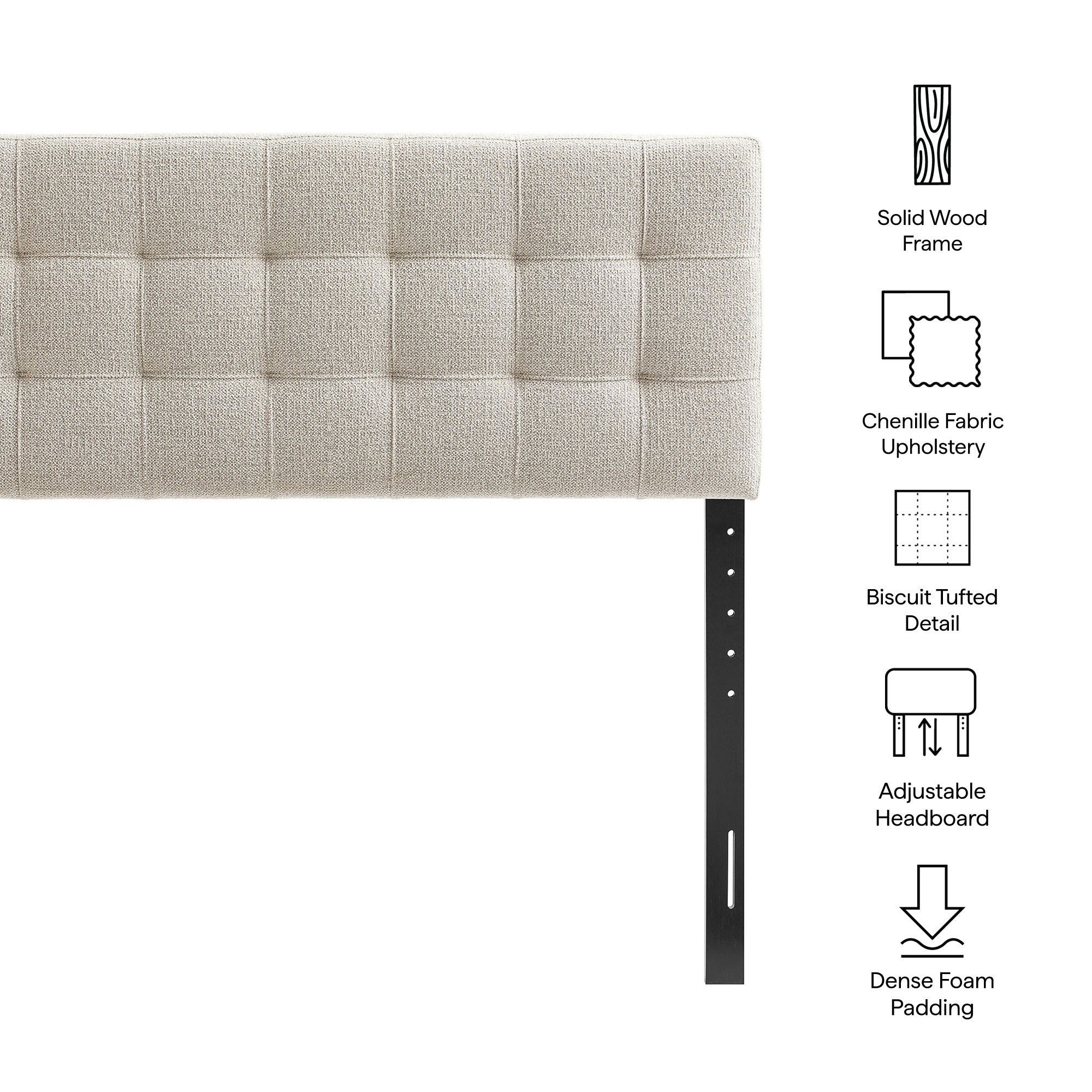 Lily Upholstered Full Size Headboard, Dove