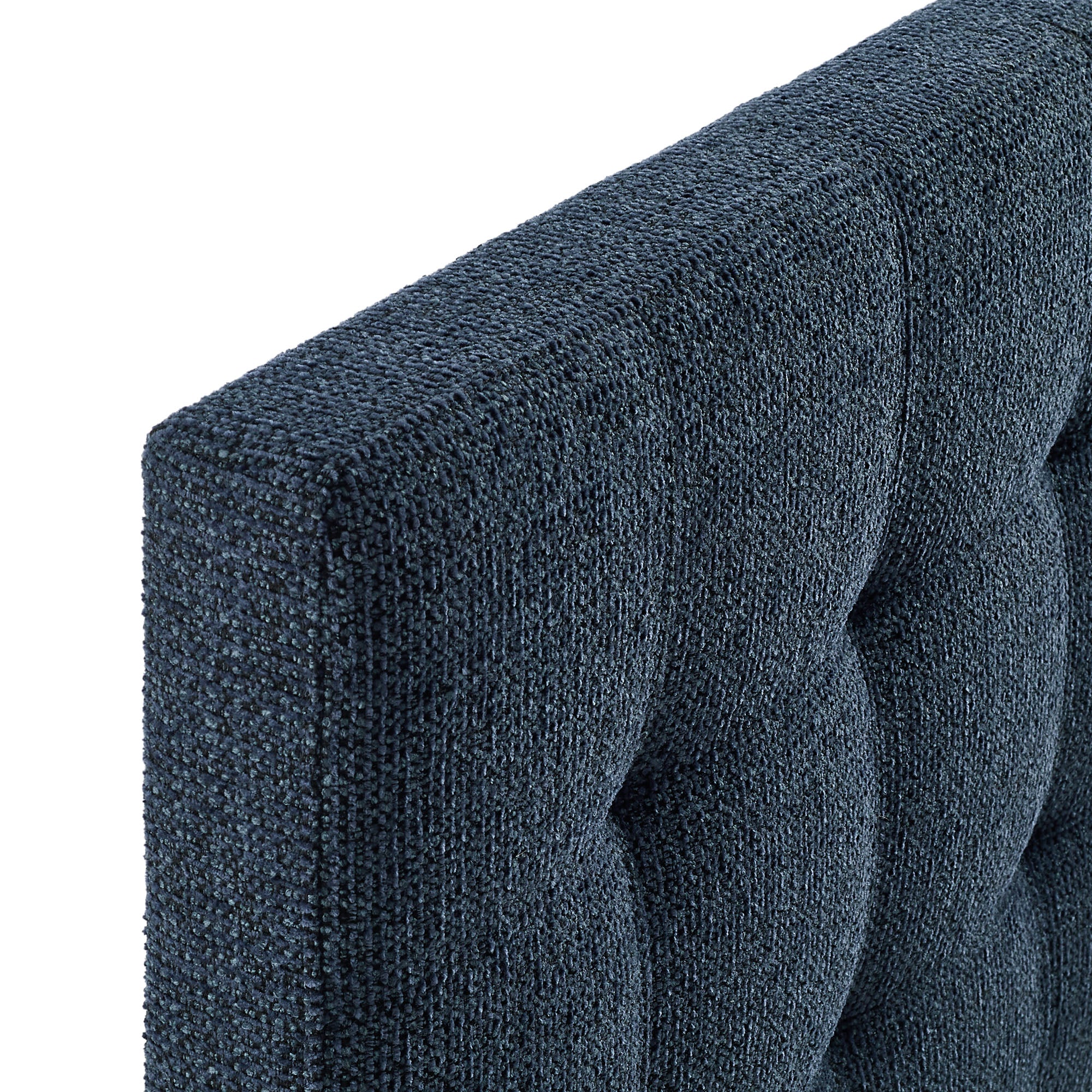 Lily Upholstered Full Size Headboard, Navy Chenille