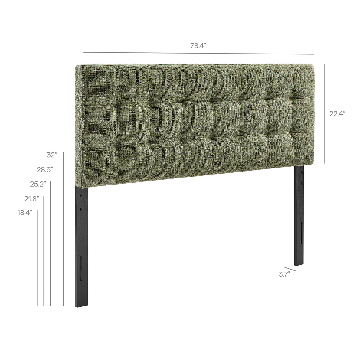 Lily Upholstered King Size Headboard, Leaf