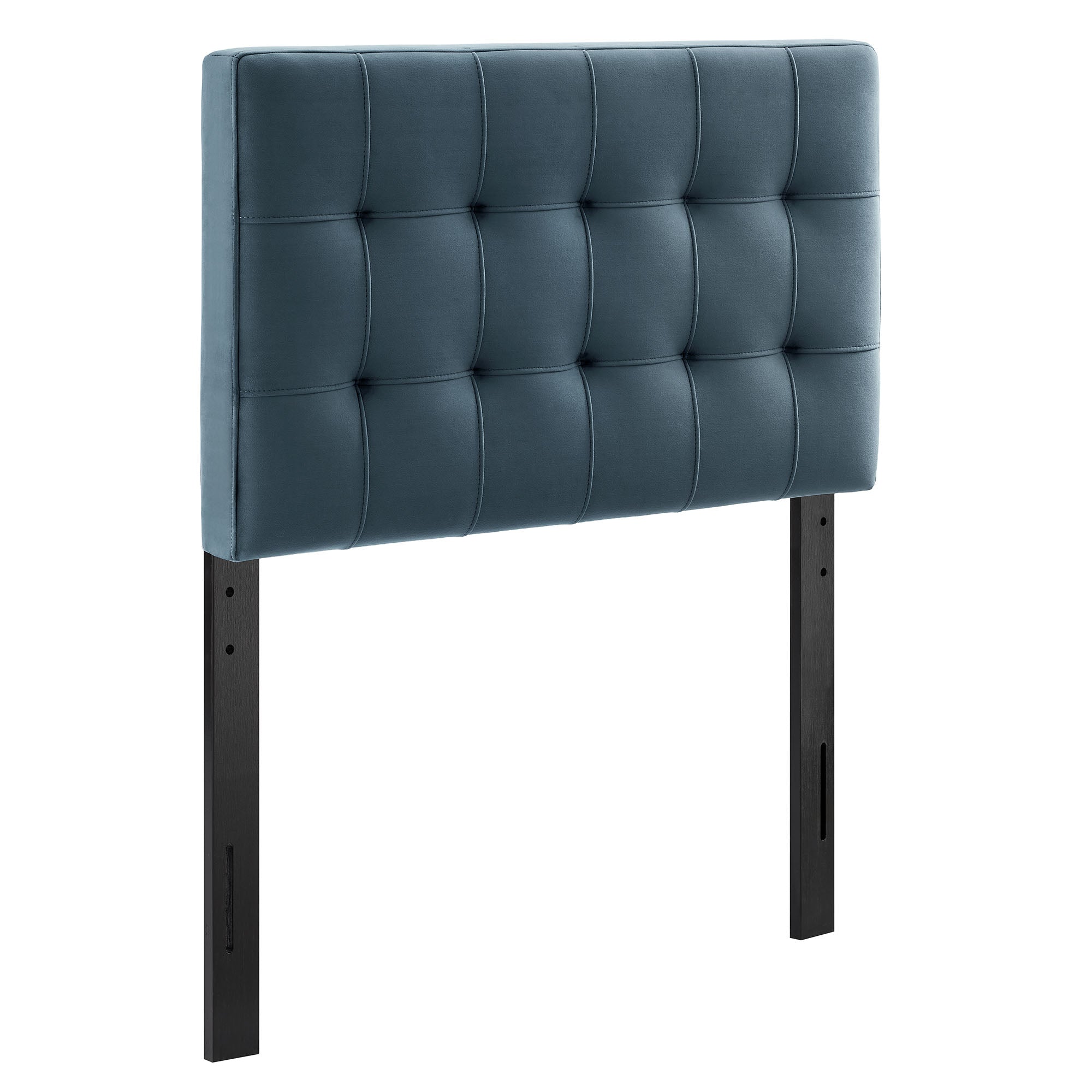 Lily Stain-Resistant Performance Velvet Twin Size Headboard, Cadet Blue