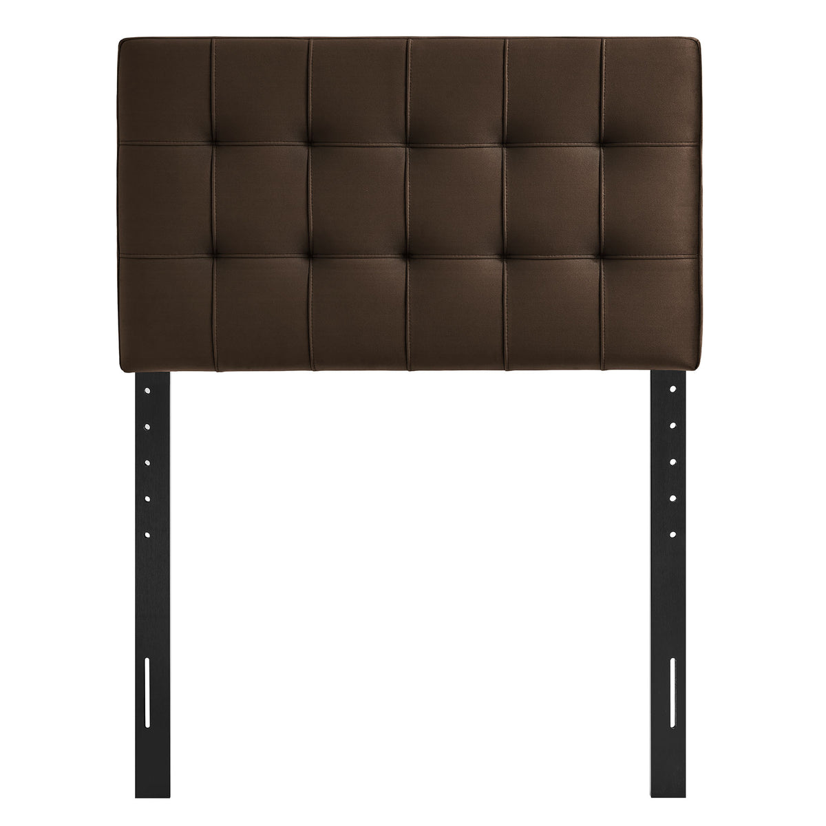 Lily Stain-Resistant Performance Velvet Twin Size Headboard, Chocolate Brown