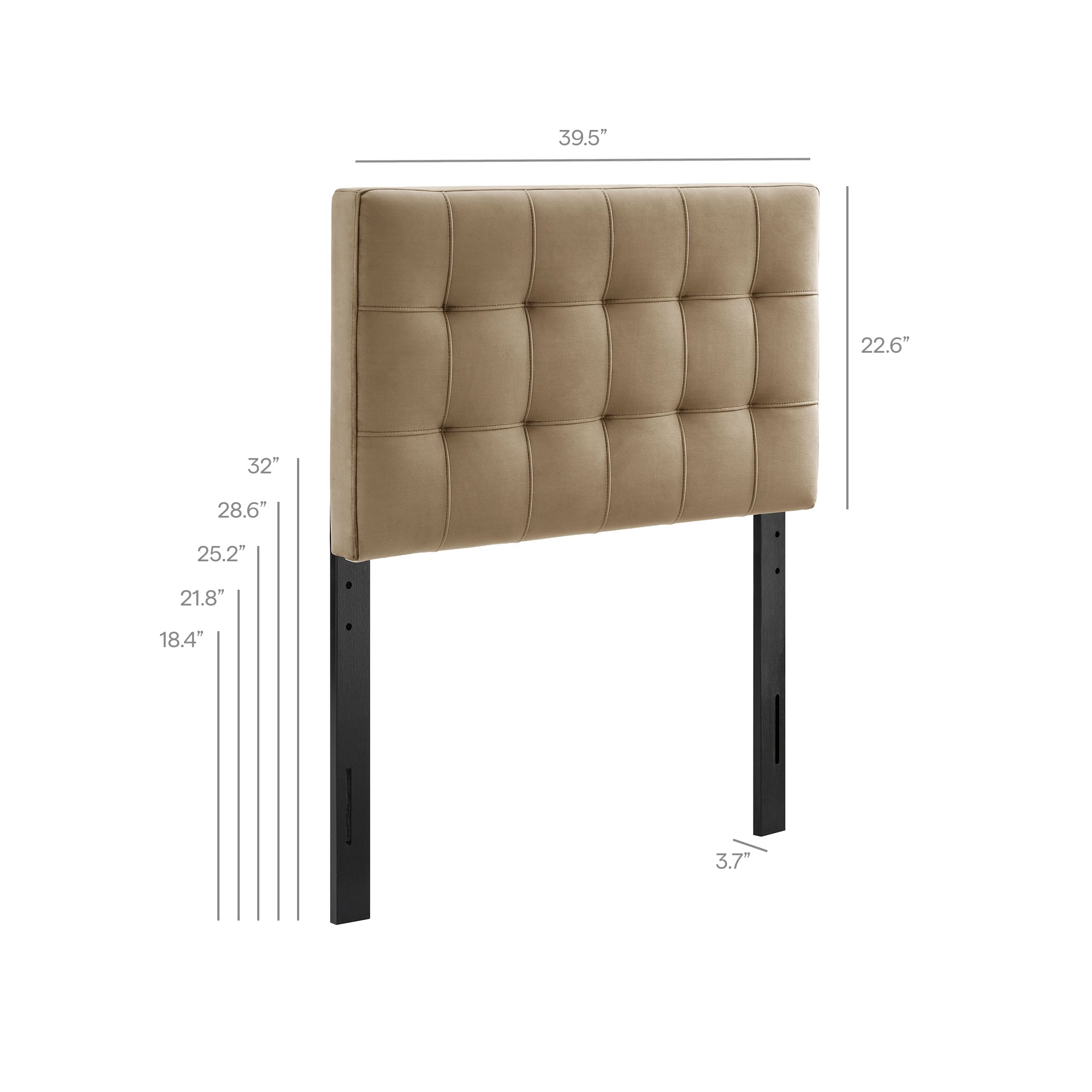 Lily Stain-Resistant Performance Velvet Twin Size Headboard, Taupe