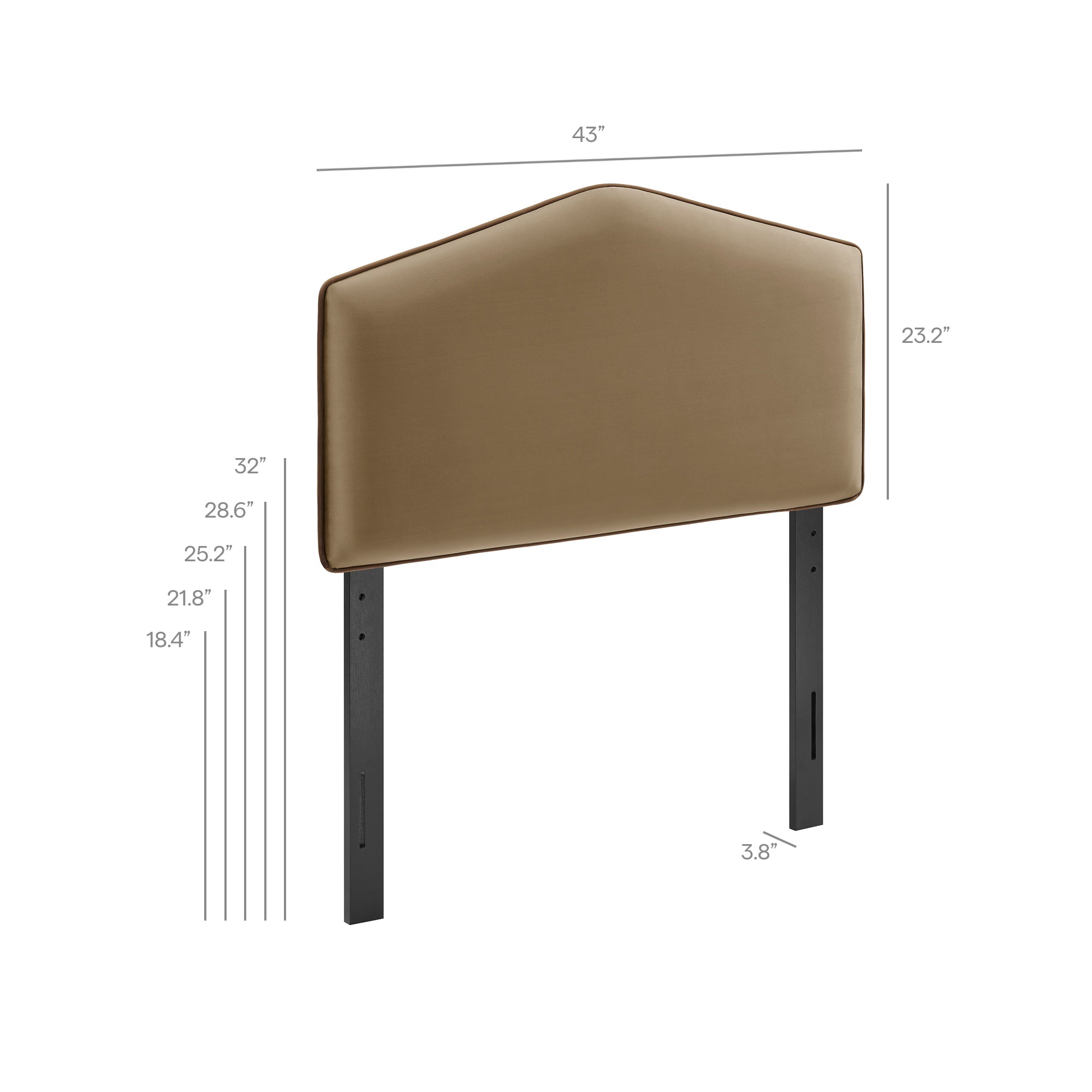 Cosette Performance Velvet Twin Size Headboard, Taupe