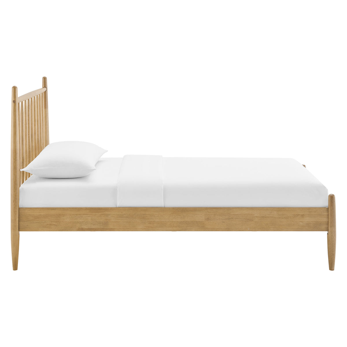 Zane Twin Size Spindle Bed Frame, Light Oak