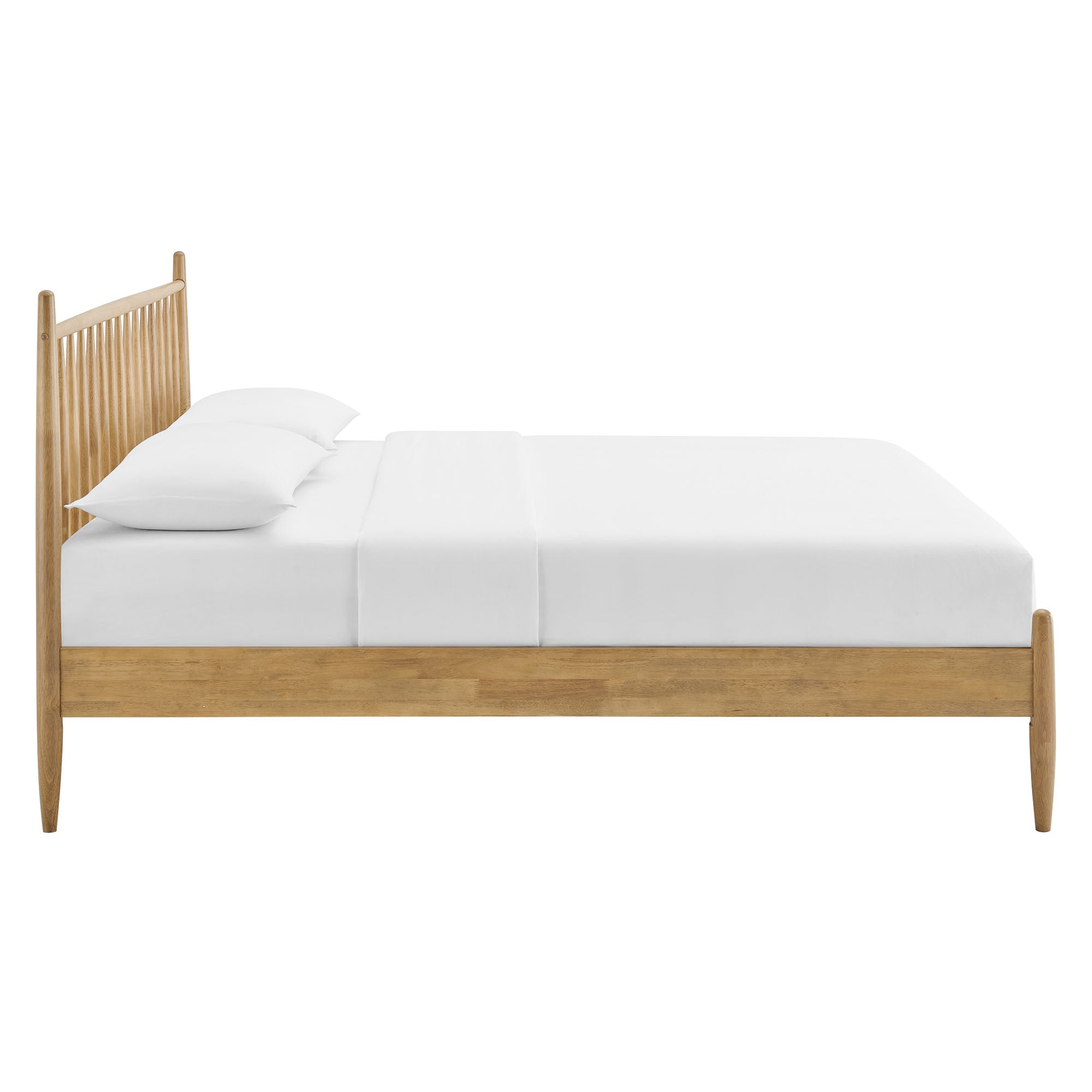 Zane Full Size Spindle Bed Frame, Light Oak