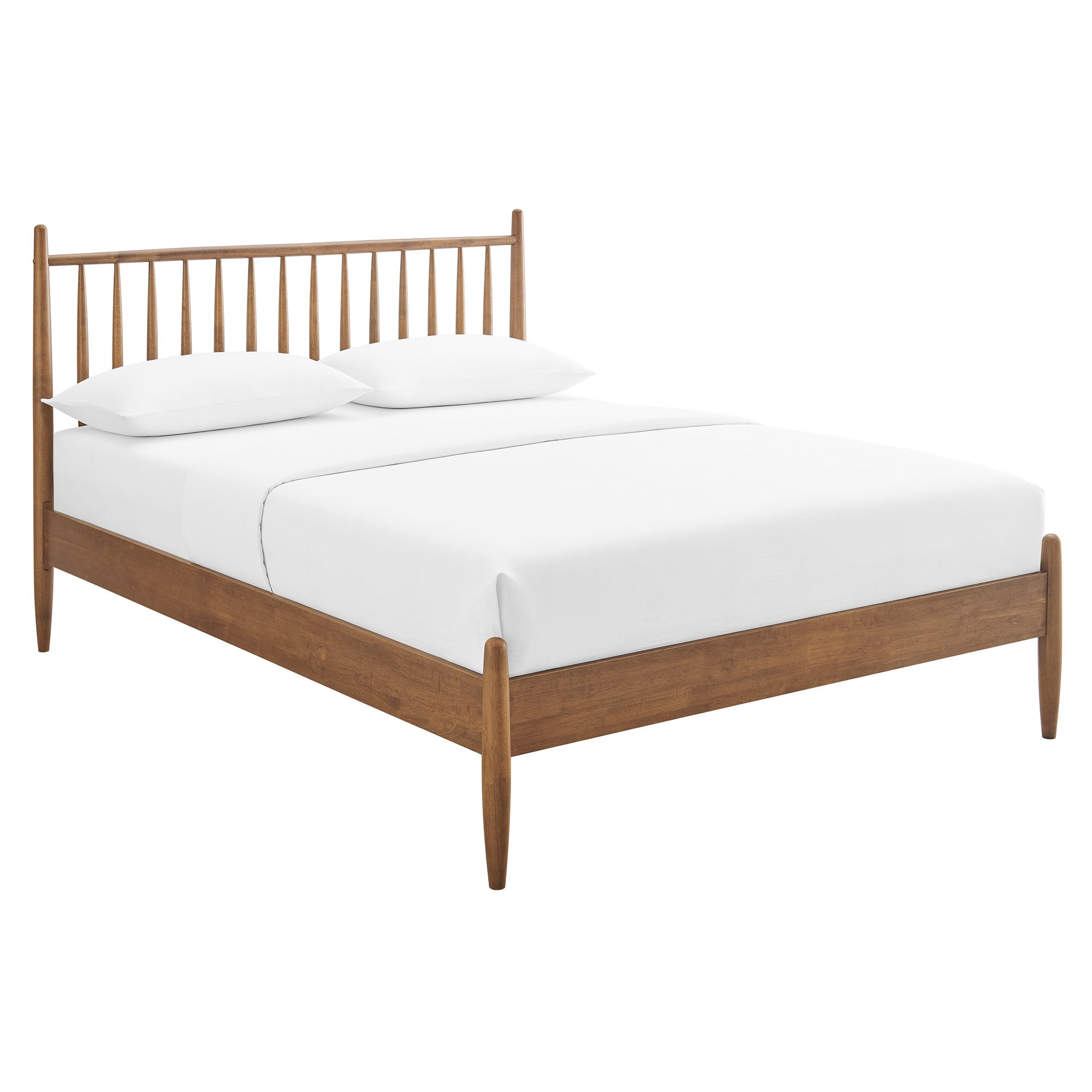 Zane Full Size Spindle Bed Frame, Walnut