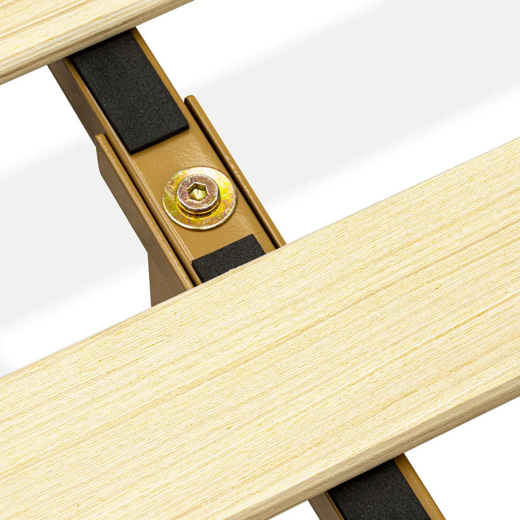 Roxi East West Furniture Full Size Oak Solid Wood Platform Bed Frame  6-Leg Support System with Slats