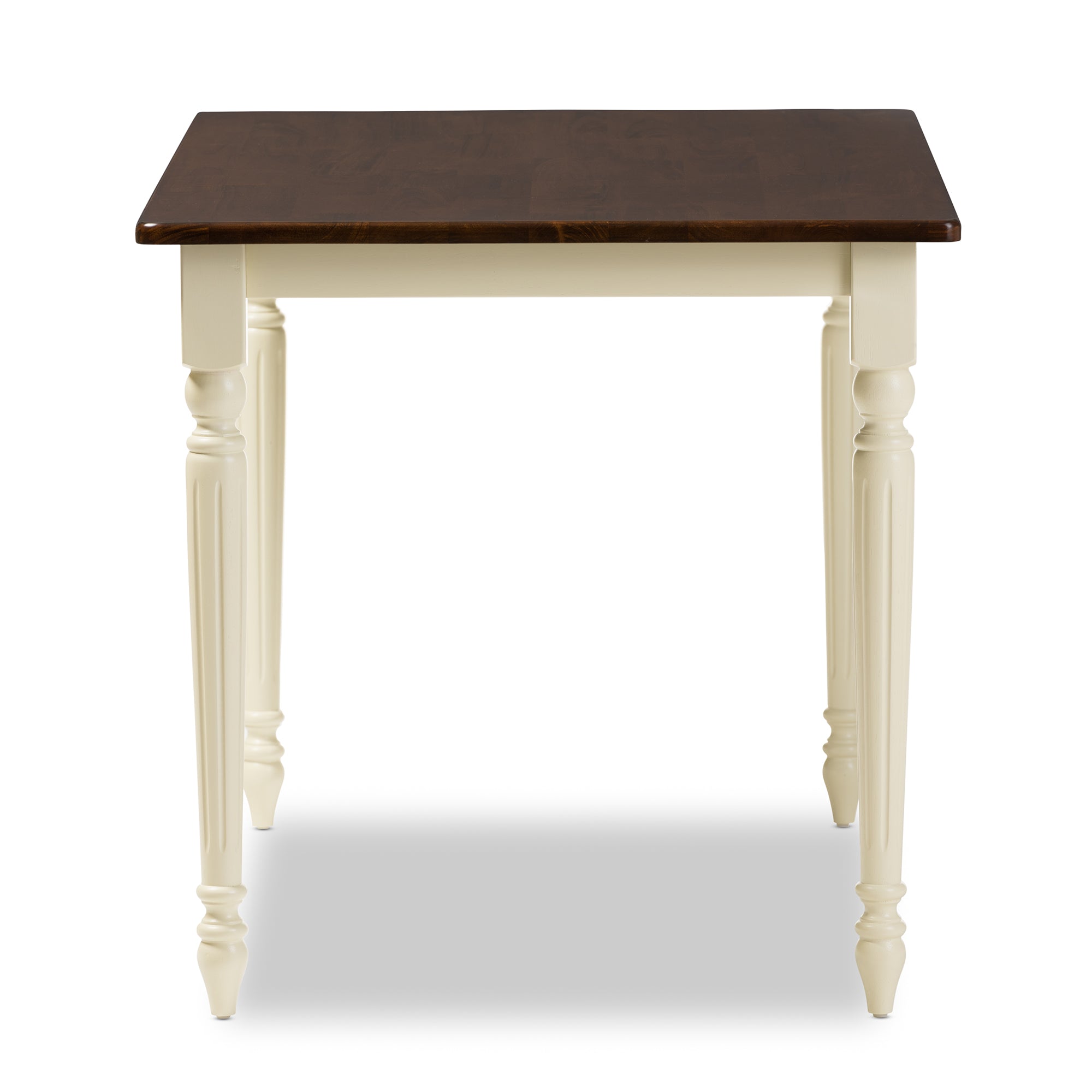 Napoleon French Country Cottage Buttermilk and "Cherry" Brown Finishing Wood Dining Table
