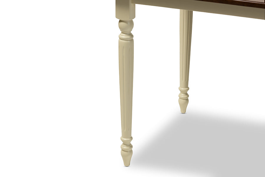 Napoleon French Country Cottage Buttermilk and "Cherry" Brown Finishing Wood Dining Table
