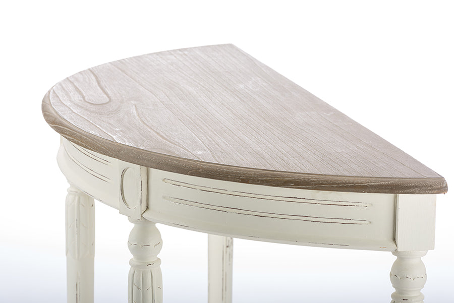 Vologne Traditional White Wood French Console Table