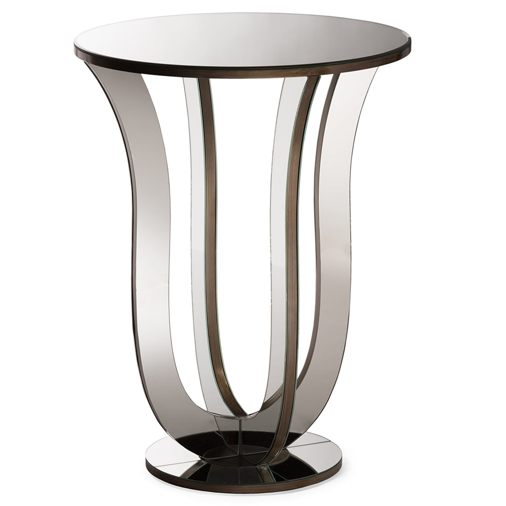 Kylie Modern and Contemporary Hollywood Regency our Style Mirrored Accent Side Table
