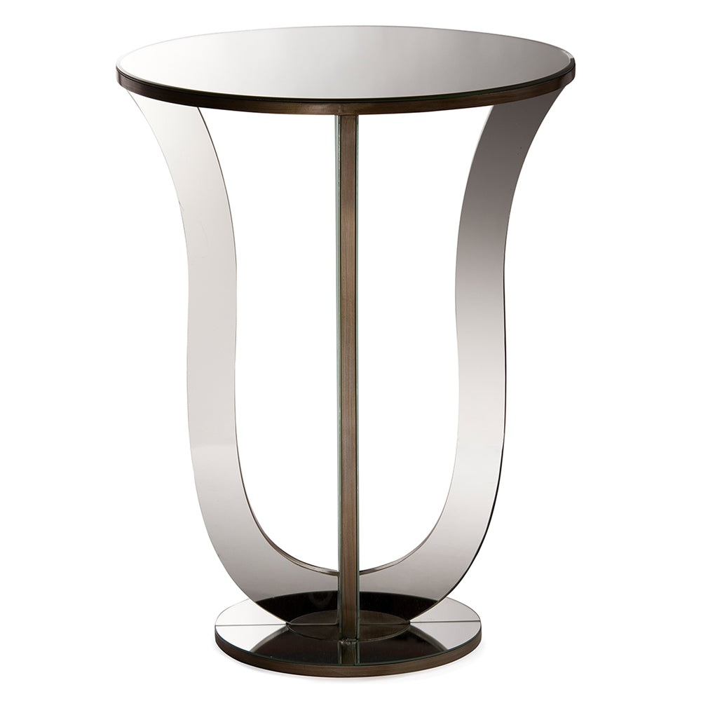Kylie Modern and Contemporary Hollywood Regency our Style Mirrored Accent Side Table