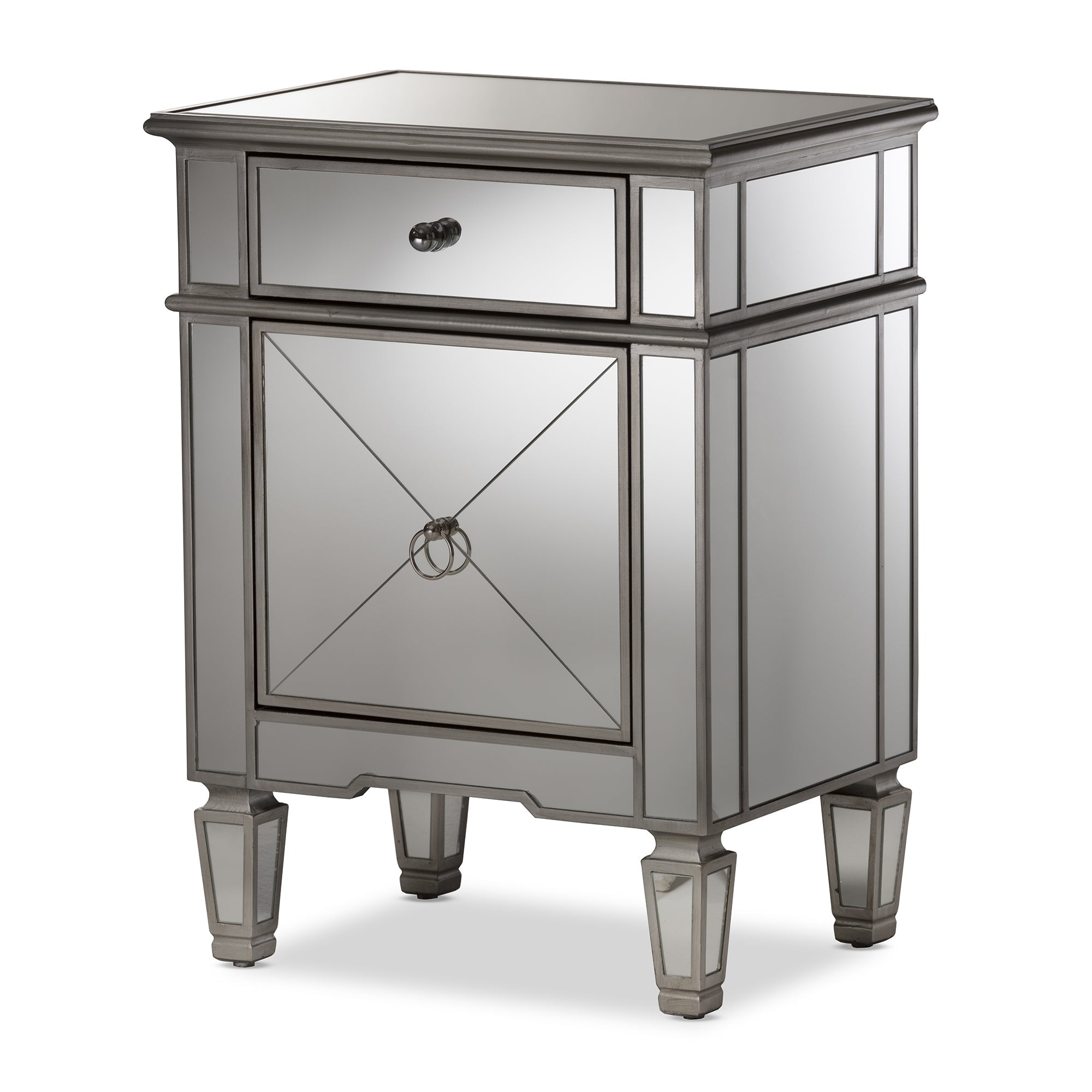 Claudia Hollywood Regency our Style Mirrored End Table