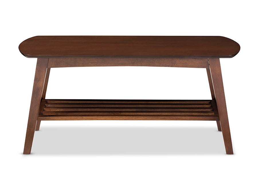 Baxton Studio Sacramento Mid-century Modern Scandinavian Style Dark Walnut Coffee Table