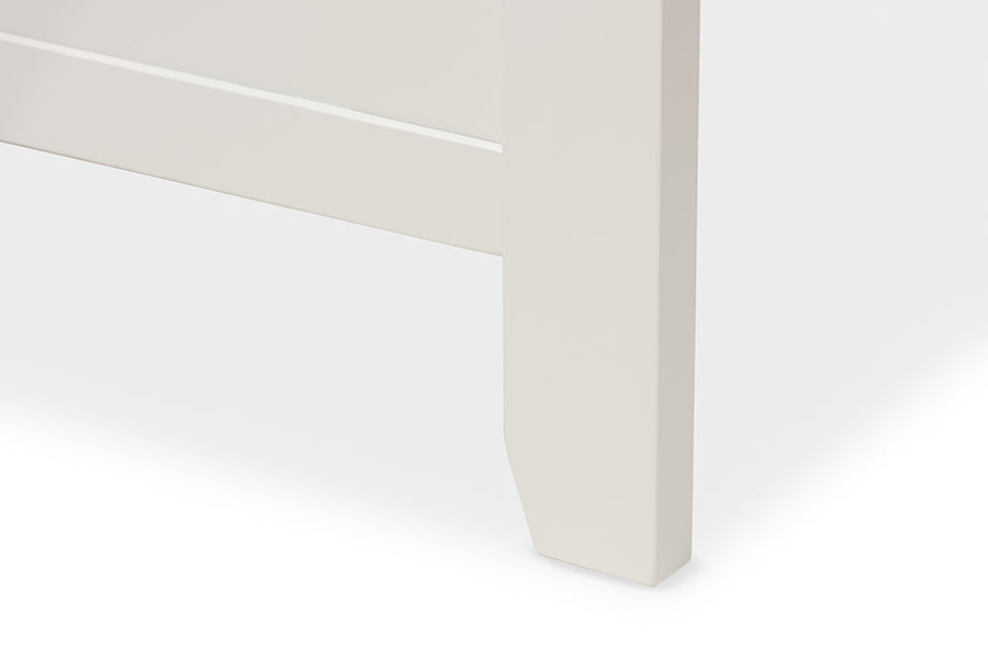 Harry Classic Butter Milk And Walnut Finishing Twin Size Platform Bed