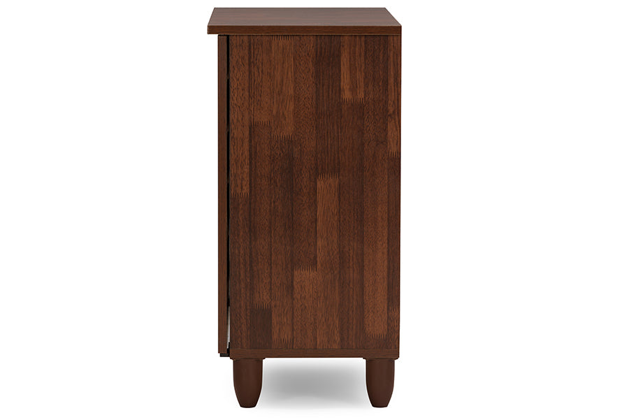 Gisela Oak and White 2-tone Shoe Cabinet With 2 Doors