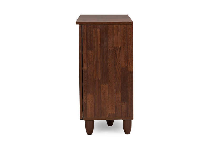 Gisela Oak and White 2-tone Shoe Cabinet With 3 Doors