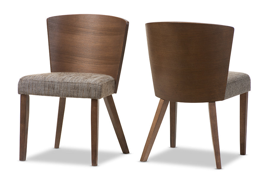 Sparrow Brown and "Gravel" Wood Modern Dining Chair (Set of 2)