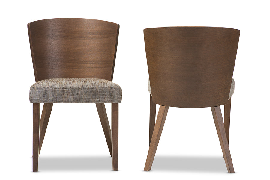 Sparrow Brown and "Gravel" Wood Modern Dining Chair (Set of 2)