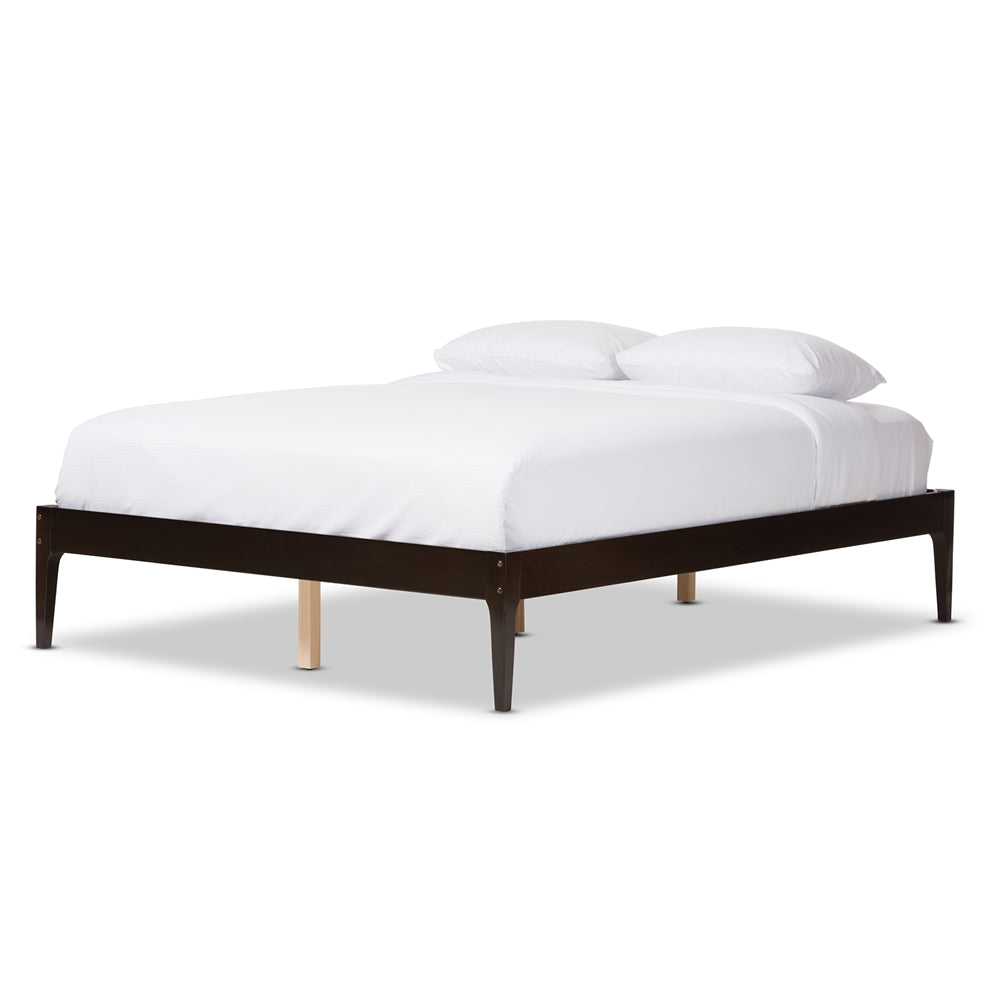 Bentley Cappuccino Finishing Solid Wood Queen Size Bed Frame