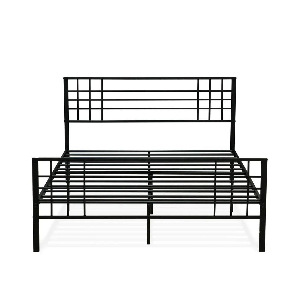 Quinten Tyler Collection Queen Black Powder Coated Platform Bed  Metal Frame with Storage Space