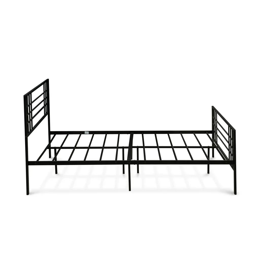 Quinten Tyler Collection Queen Black Powder Coated Platform Bed  Metal Frame with Storage Space