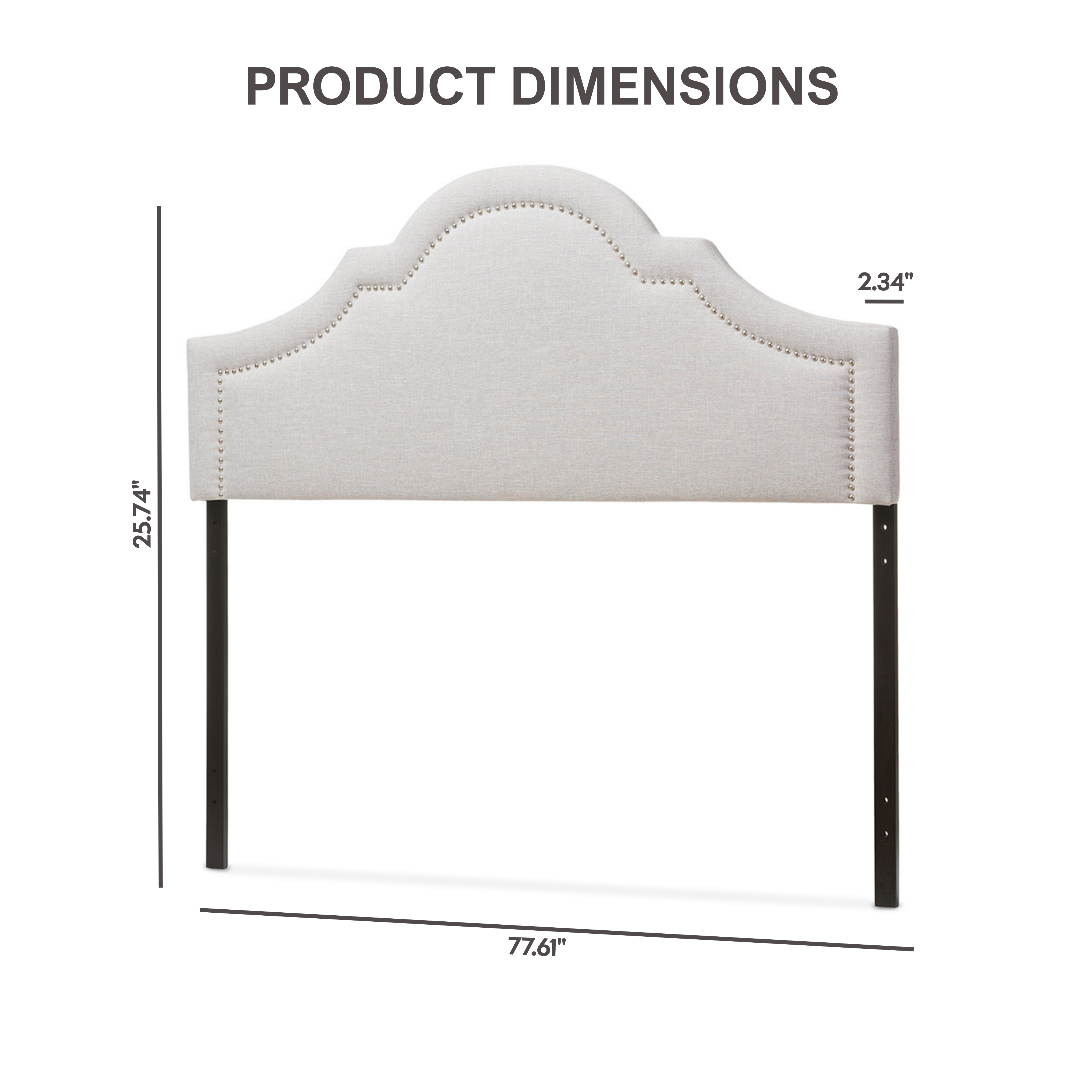 Rita Modern and Contemporary Grayish Beige Fabric Upholstered King Size Headboard