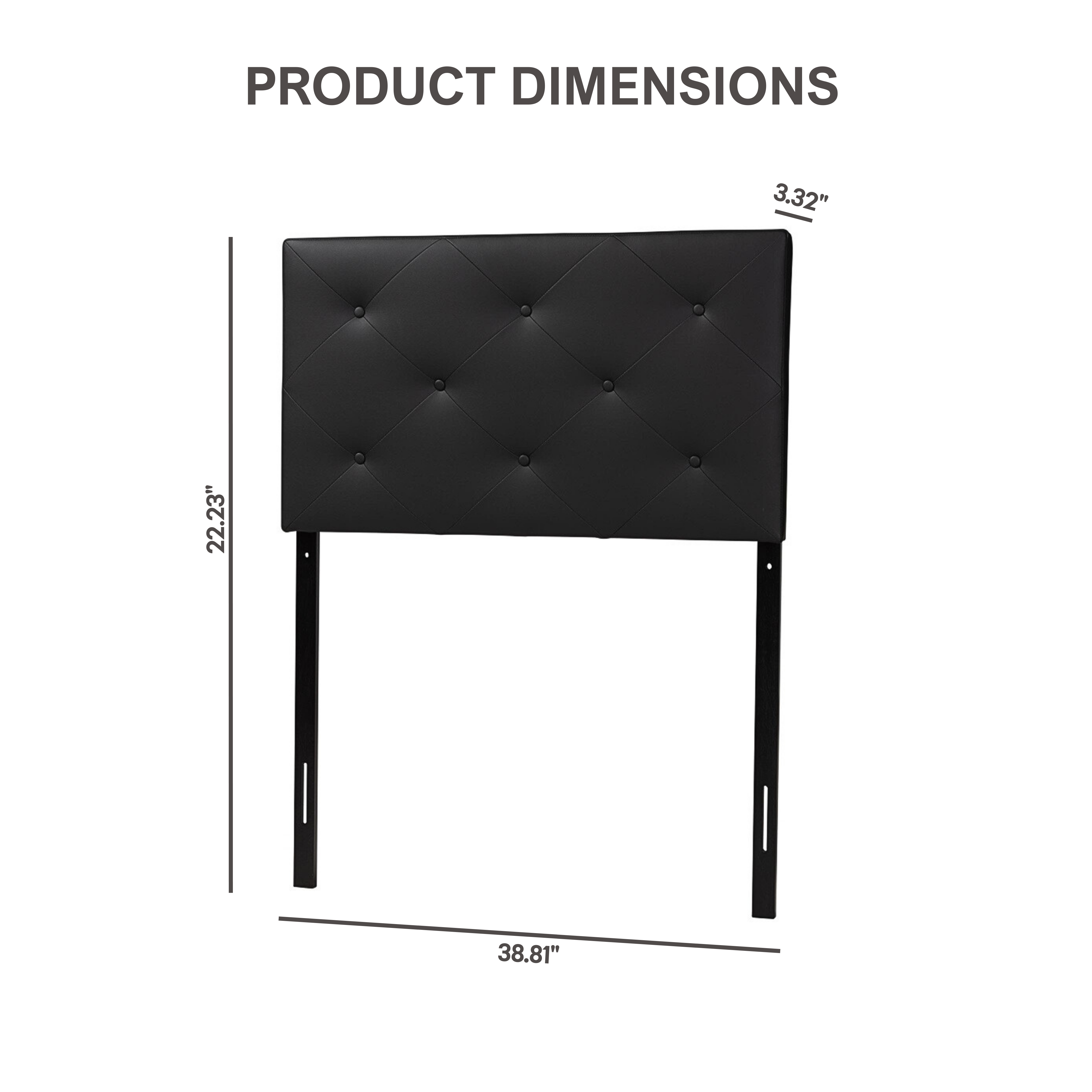 Baltimore Modern and Contemporary Black Faux Leather Upholstered Twin Size Headboard