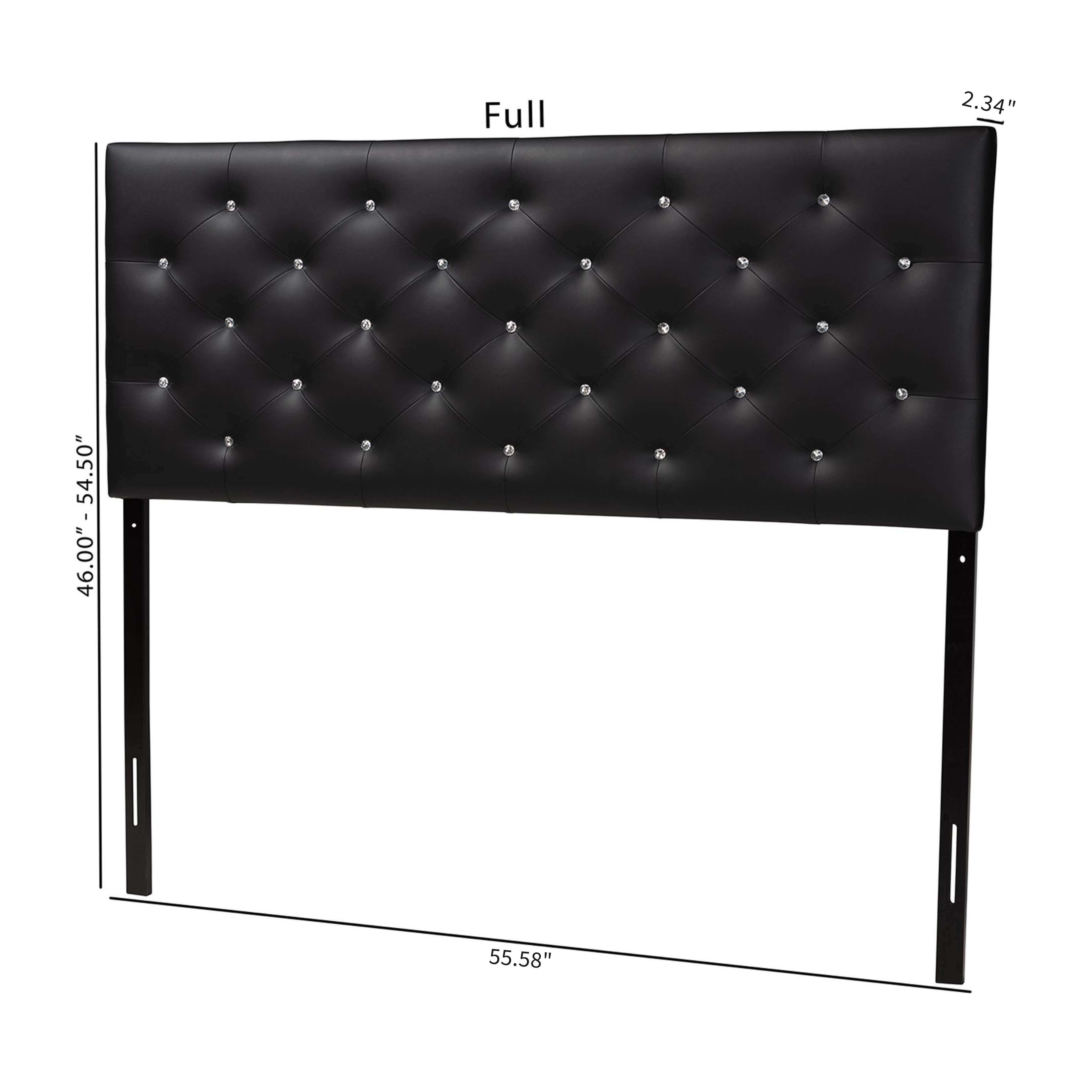 Viviana Modern and Contemporary Black Faux Leather Upholstered Button-tufted Full Size Headboard