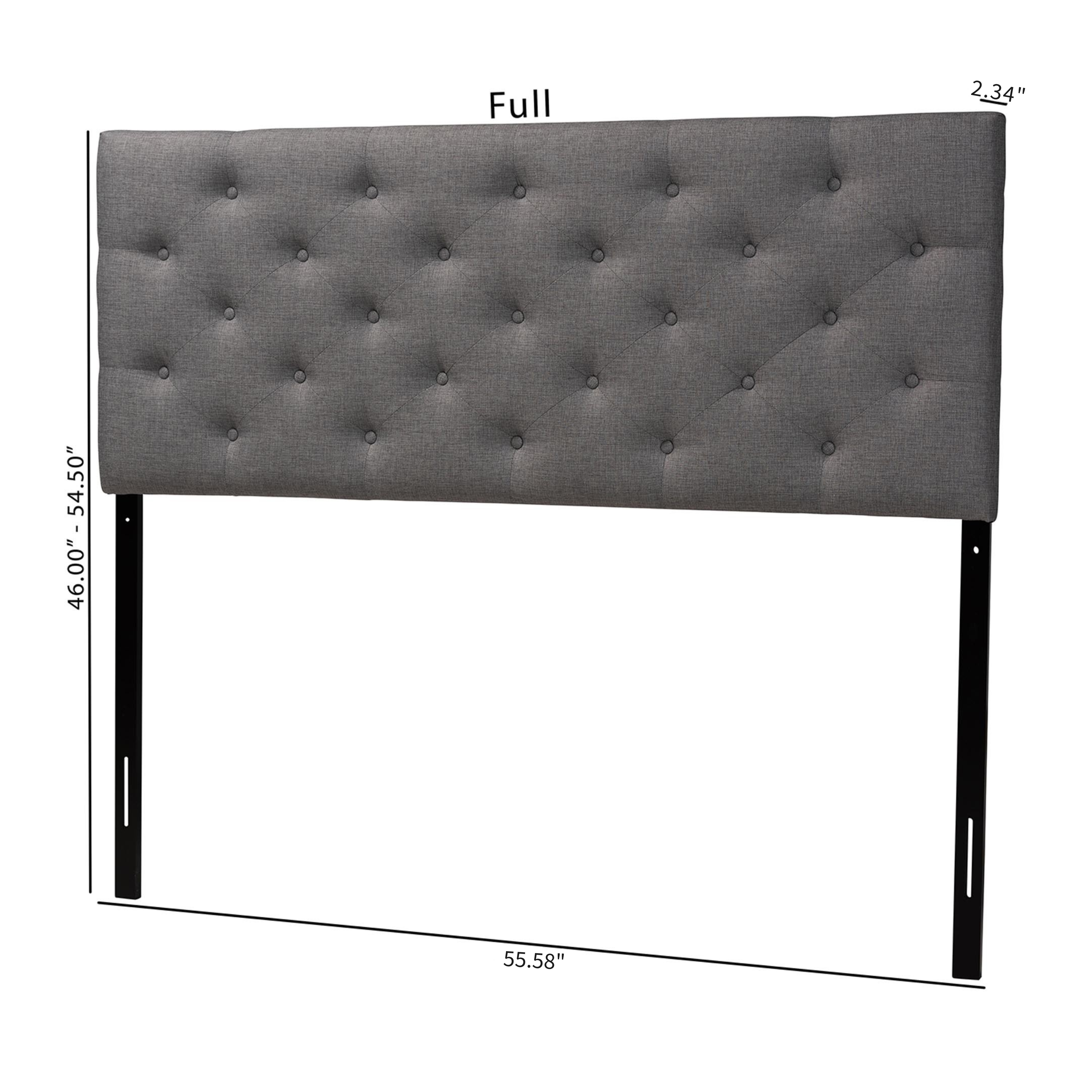 Viviana Modern and Contemporary Grey Fabric Upholstered Button-tufted Full Size Headboard
