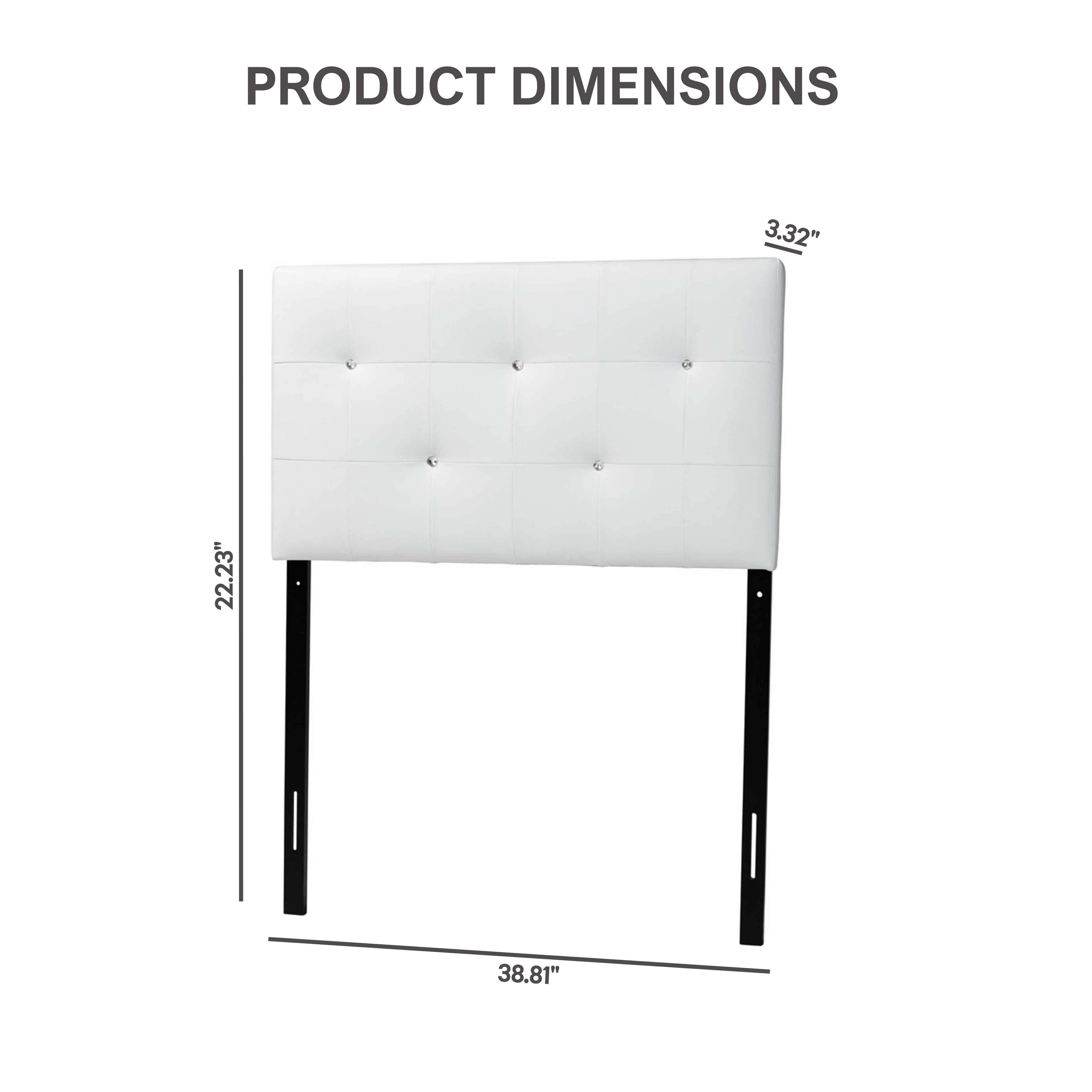Kirchem Modern and Contemporary White Faux Leather Upholstered Twin Size Headboard